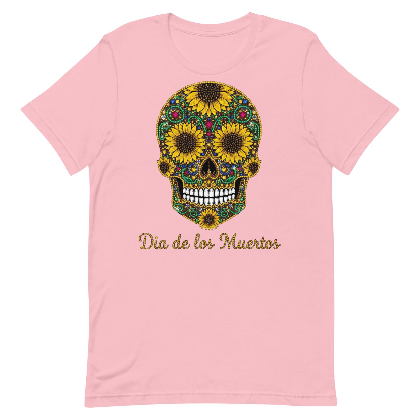 Dia de los Muertos Sunflower Skull Unisex t-shirt - Image 60