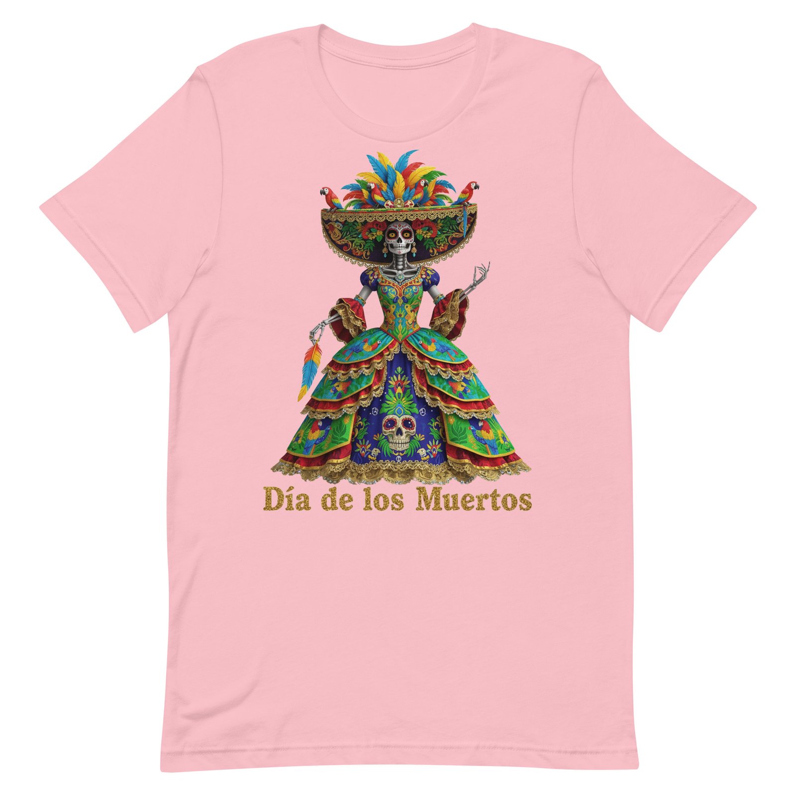 Dia de los Muertos Peacock theme Unisex t-shirt - Image 60