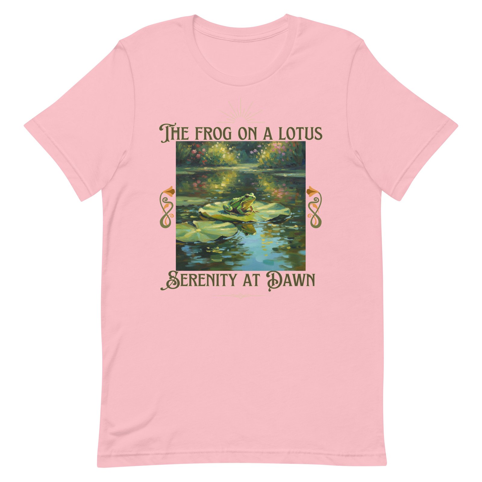 The Frog on a Lotus-Serenity at Dawn-Unisex t-shirt - Image 60
