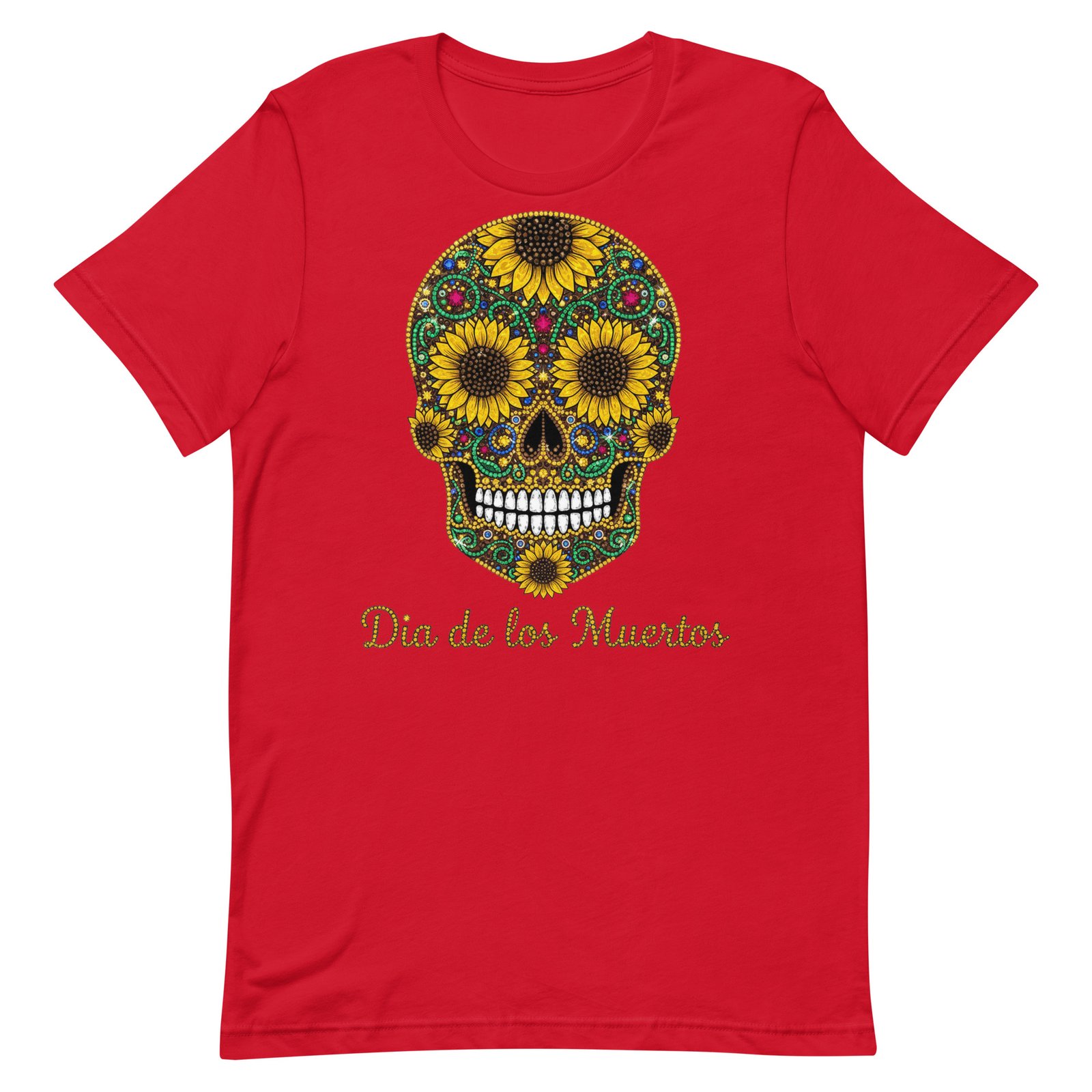 Dia de los Muertos Sunflower Skull Unisex t-shirt - Image 62
