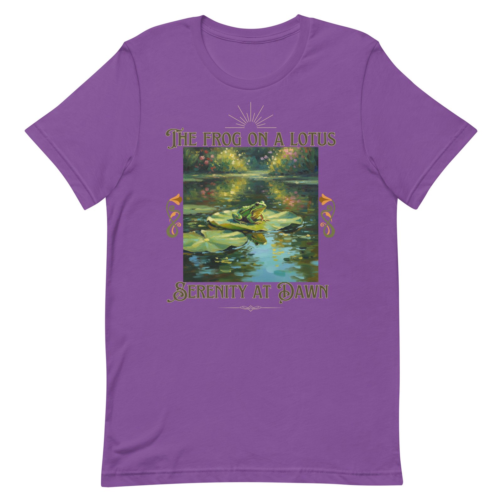 The Frog on a Lotus-Serenity at Dawn-Unisex t-shirt - Image 63