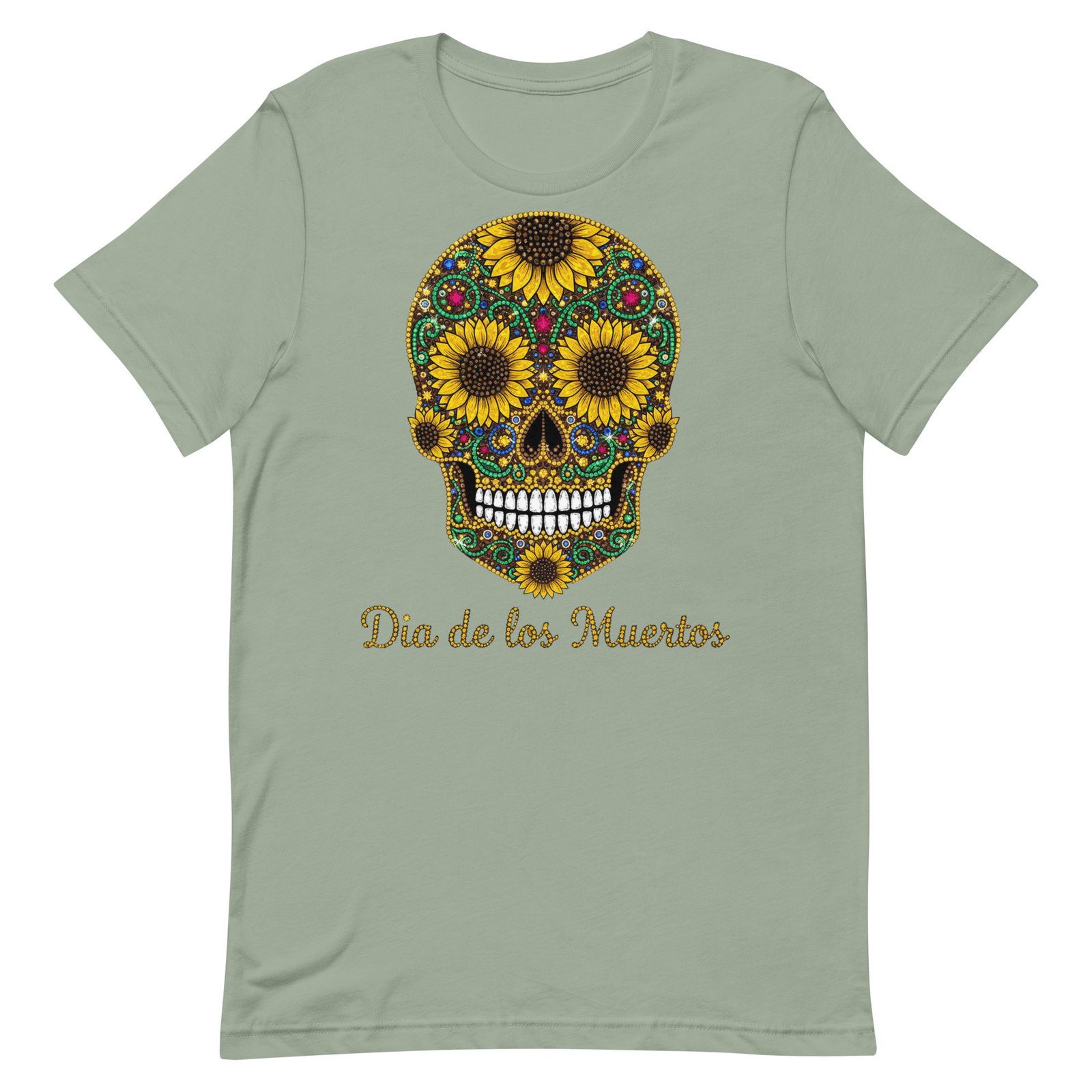 Dia de los Muertos Sunflower Skull Unisex t-shirt - Image 89