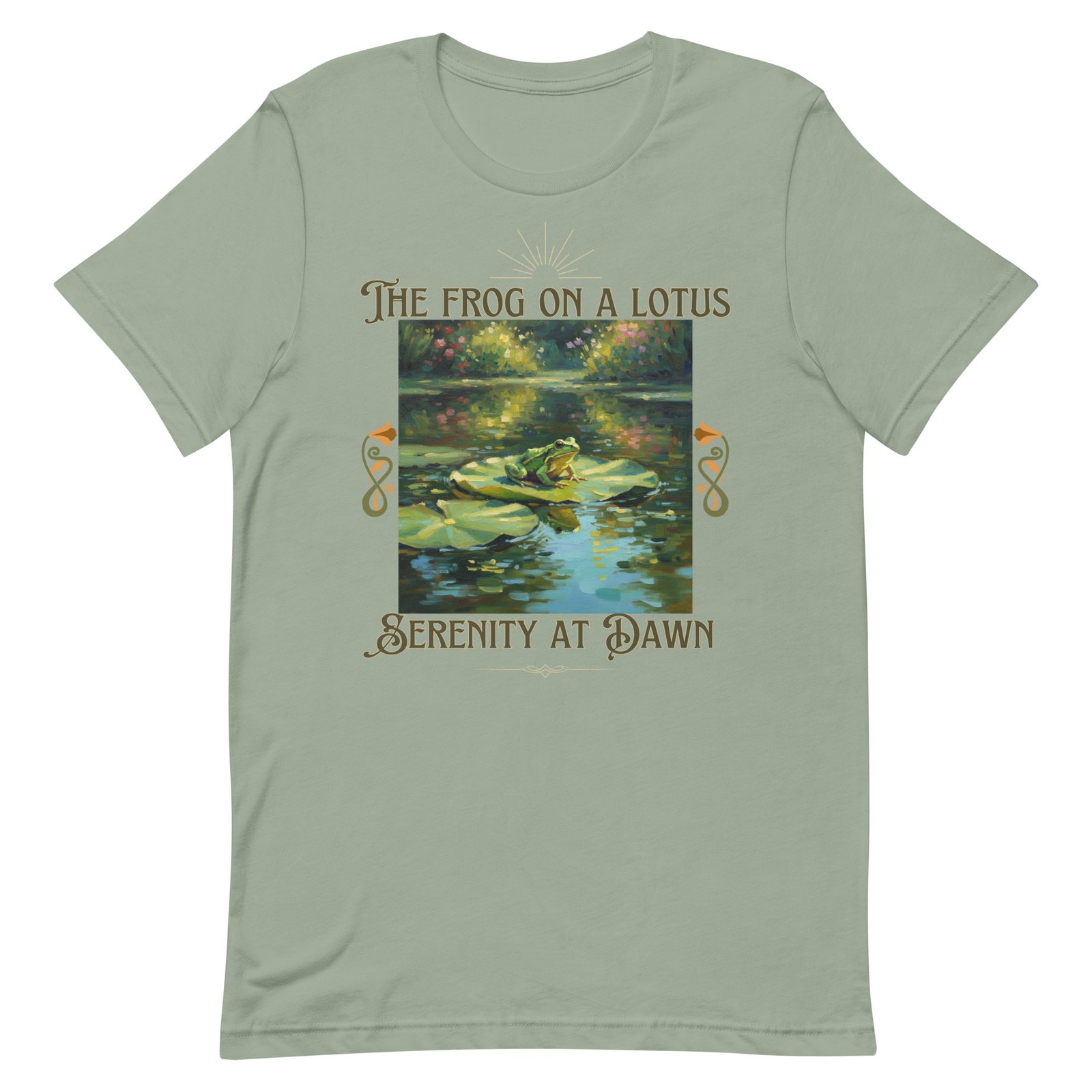 The Frog on a Lotus-Serenity at Dawn-Unisex t-shirt - Image 89