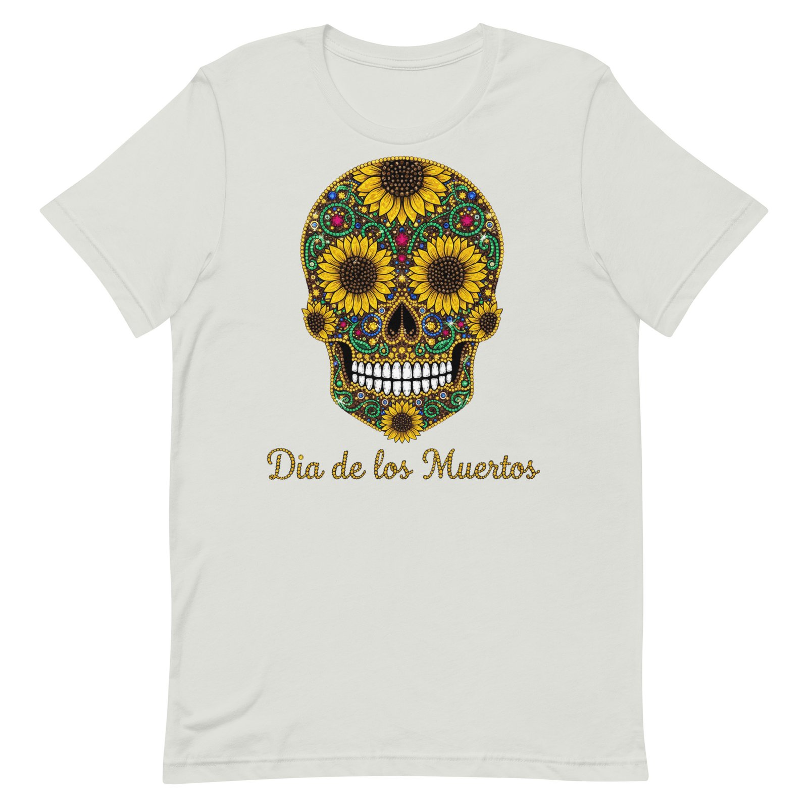 Dia de los Muertos Sunflower Skull Unisex t-shirt - Image 64