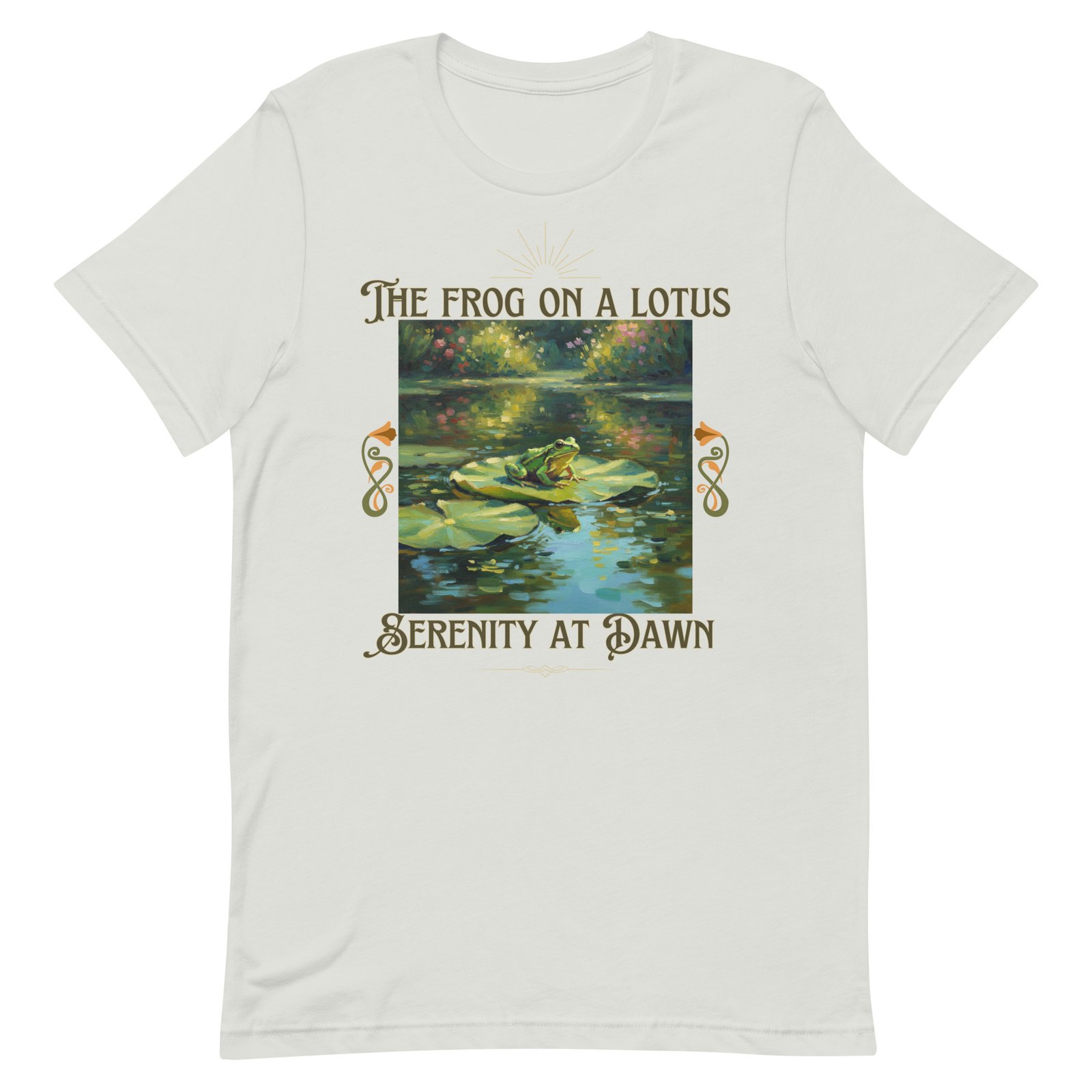 The Frog on a Lotus-Serenity at Dawn-Unisex t-shirt - Image 64