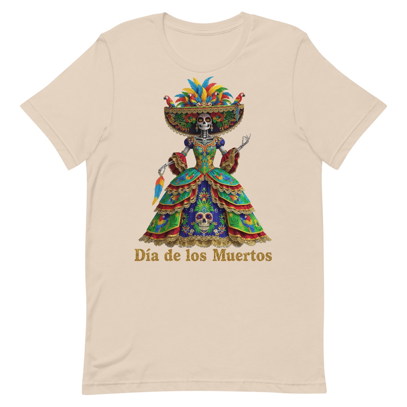 Dia de los Muertos Peacock theme Unisex t-shirt - Image 65