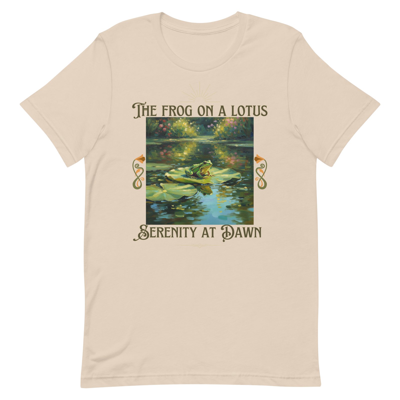 The Frog on a Lotus-Serenity at Dawn-Unisex t-shirt - Image 65