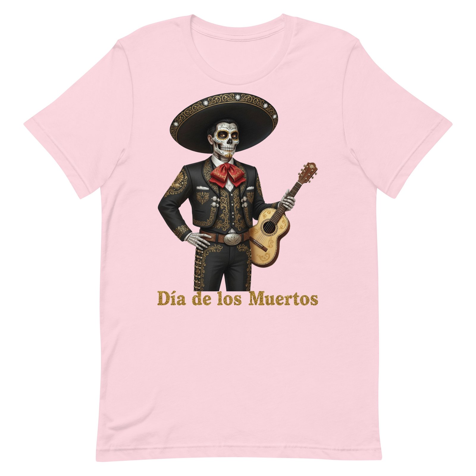 Catrin with guitar Dia de los Muertos Unisex t-shirt - Image 74