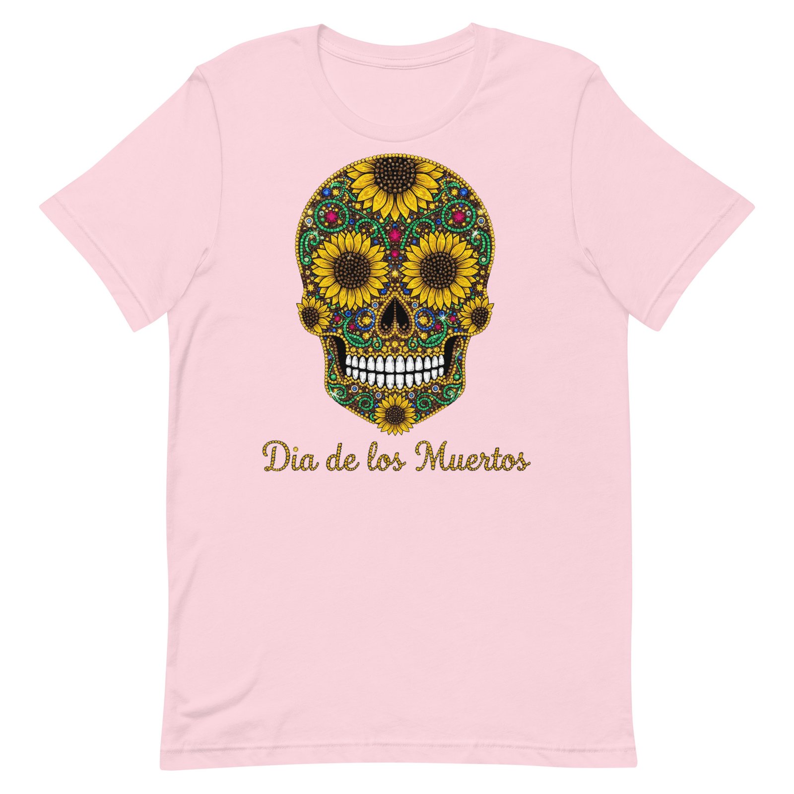 Dia de los Muertos Sunflower Skull Unisex t-shirt - Image 74