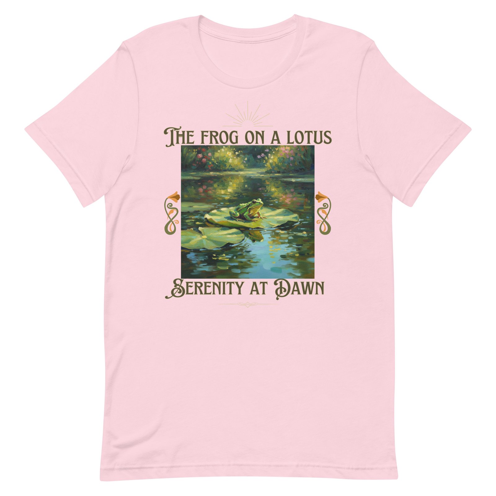 The Frog on a Lotus-Serenity at Dawn-Unisex t-shirt - Image 74