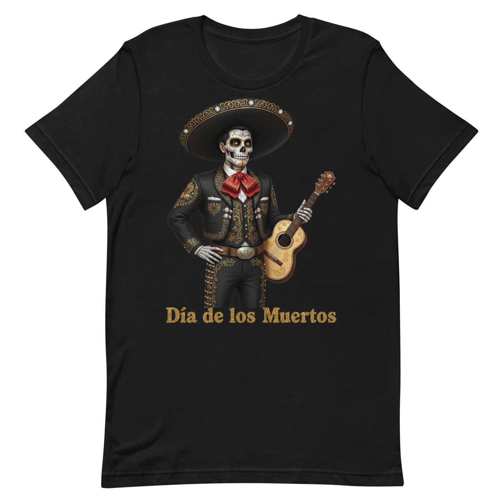 Catrin with guitar Dia de los Muertos Unisex t-shirt - Image 85
