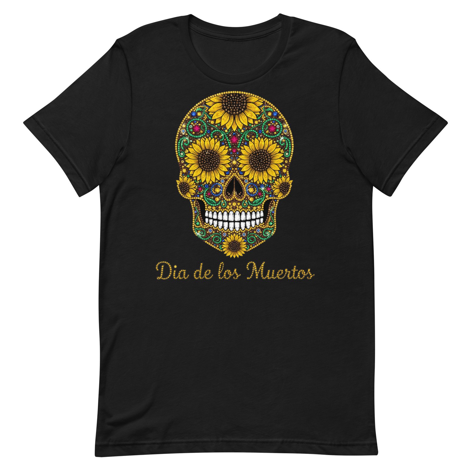 Dia de los Muertos Sunflower Skull Unisex t-shirt - Image 85
