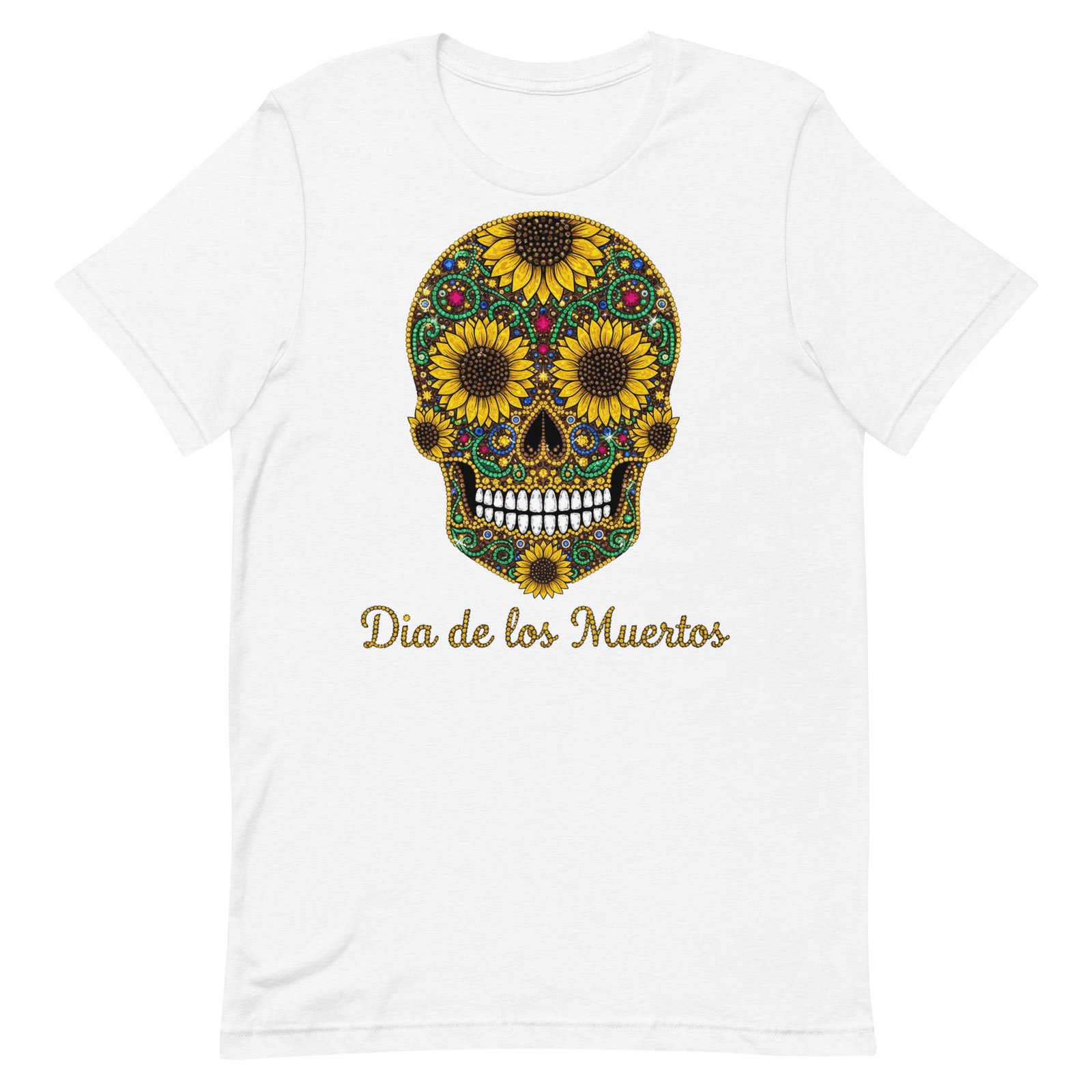 Dia de los Muertos Sunflower Skull Unisex t-shirt - Image 99