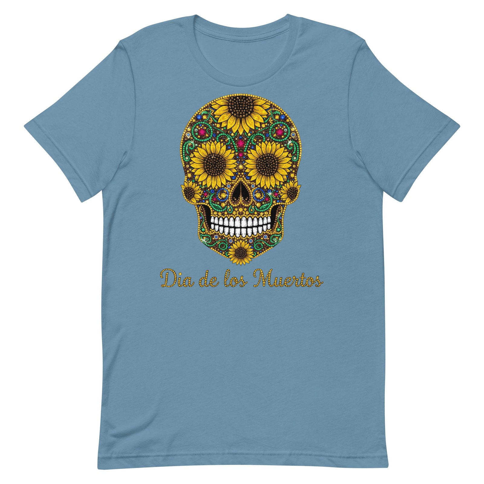 Dia de los Muertos Sunflower Skull Unisex t-shirt - Image 66