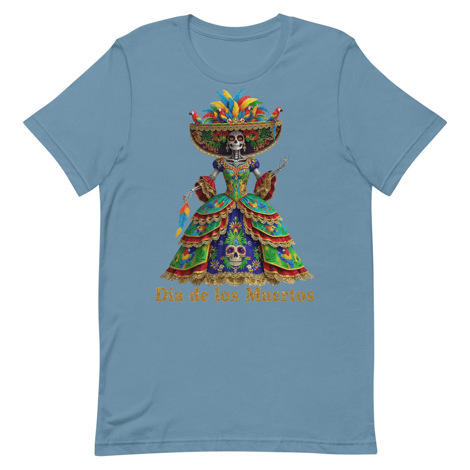 Dia de los Muertos Peacock theme Unisex t-shirt - Image 66
