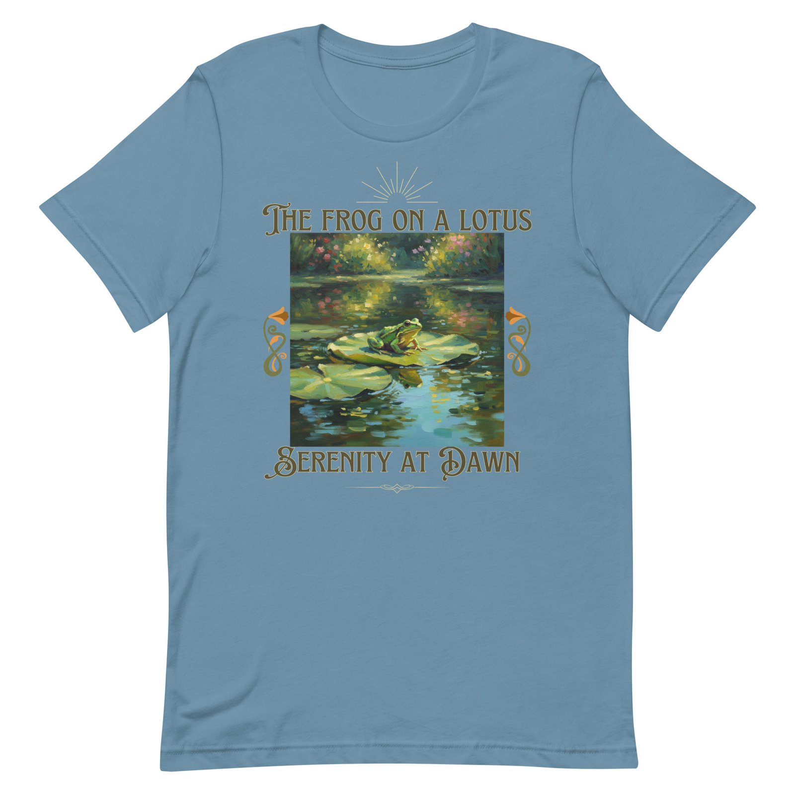 The Frog on a Lotus-Serenity at Dawn-Unisex t-shirt - Image 66