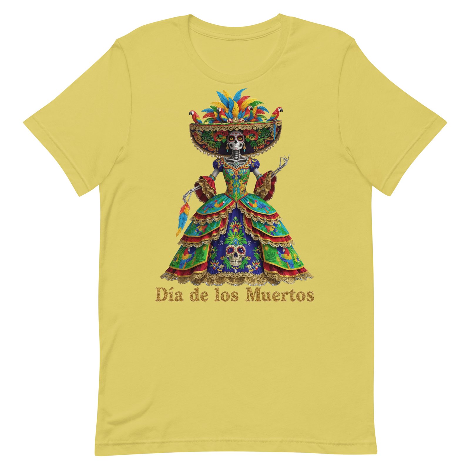 Dia de los Muertos Peacock theme Unisex t-shirt - Image 67
