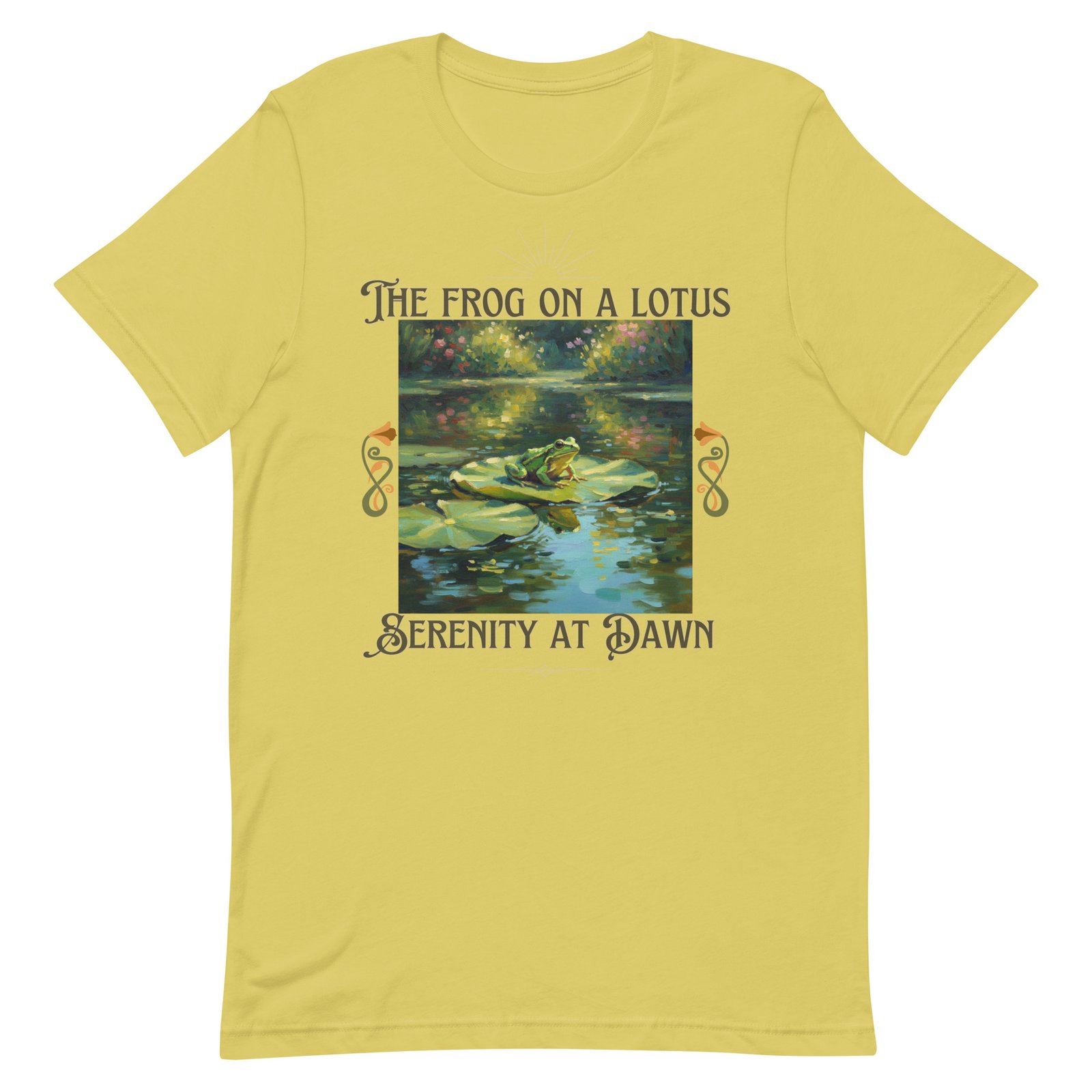 The Frog on a Lotus-Serenity at Dawn-Unisex t-shirt - Image 67