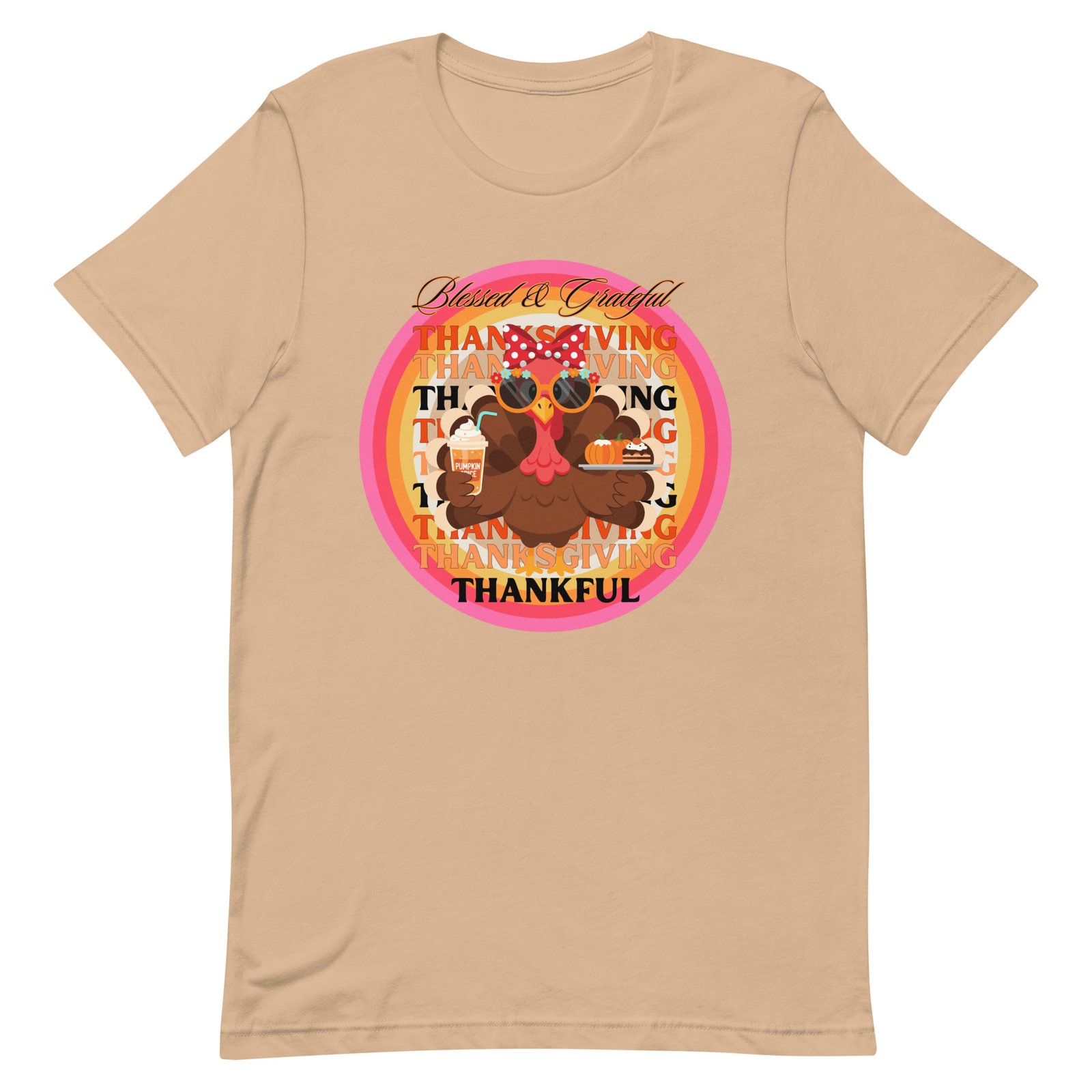 Blessed, Grateful and Thankful Thanksgiving Unisex t-shirt - Image 68