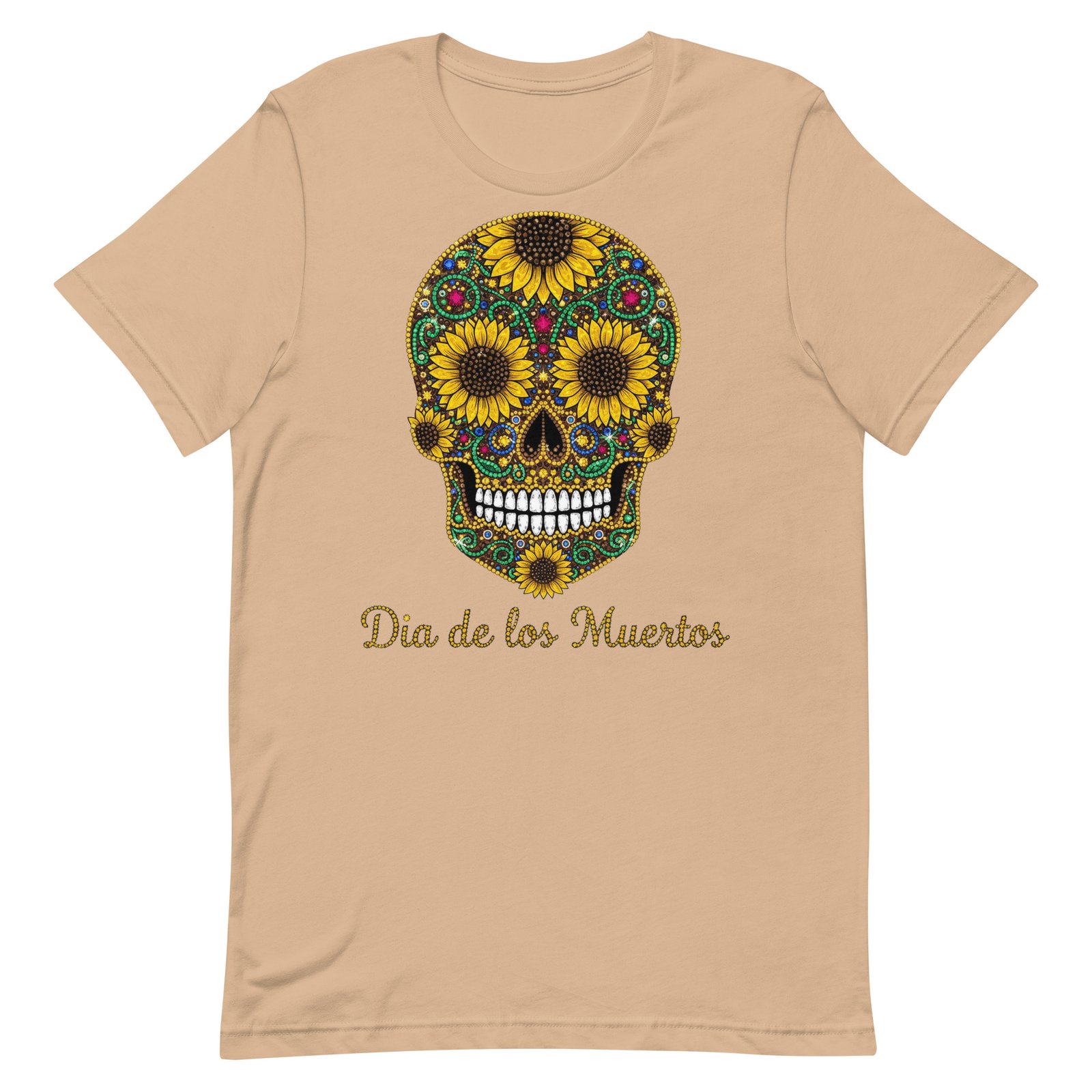 Dia de los Muertos Sunflower Skull Unisex t-shirt - Image 68