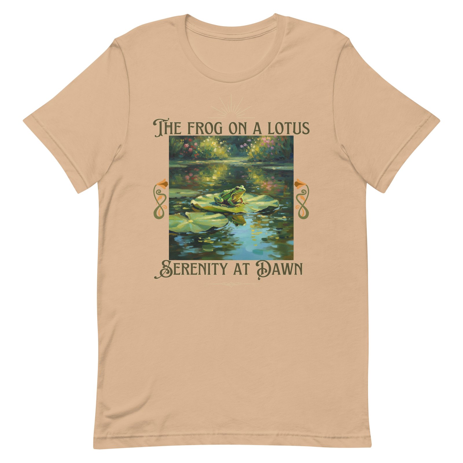 The Frog on a Lotus-Serenity at Dawn-Unisex t-shirt - Image 68