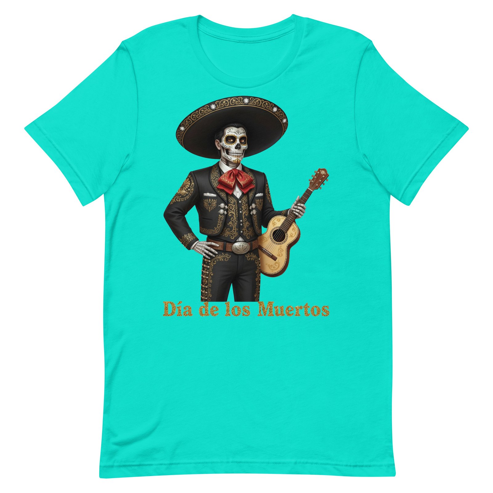 Catrin with guitar Dia de los Muertos Unisex t-shirt - Image 90