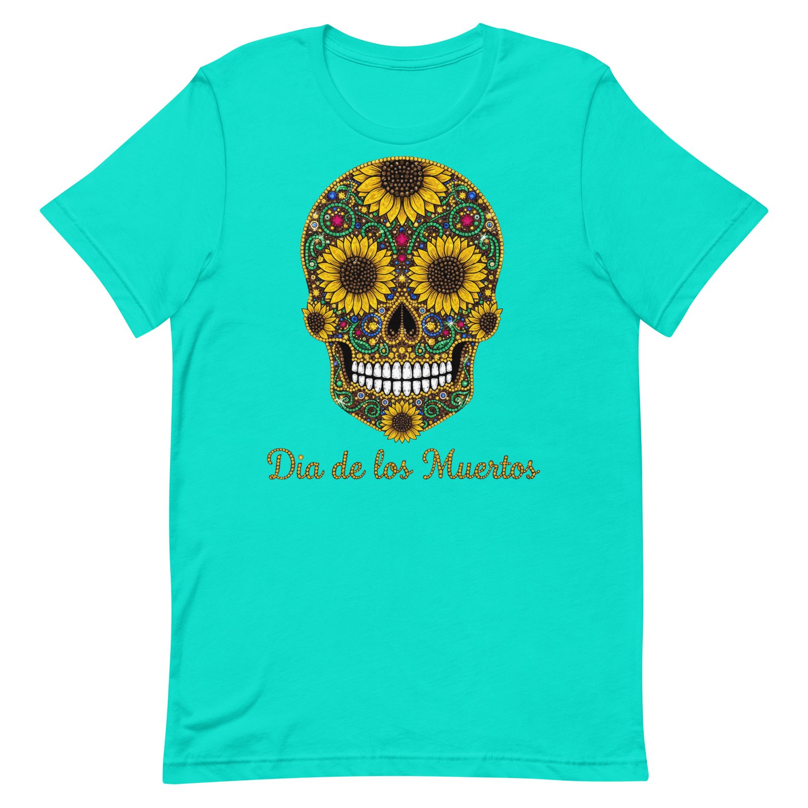 Dia de los Muertos Sunflower Skull Unisex t-shirt - Image 90