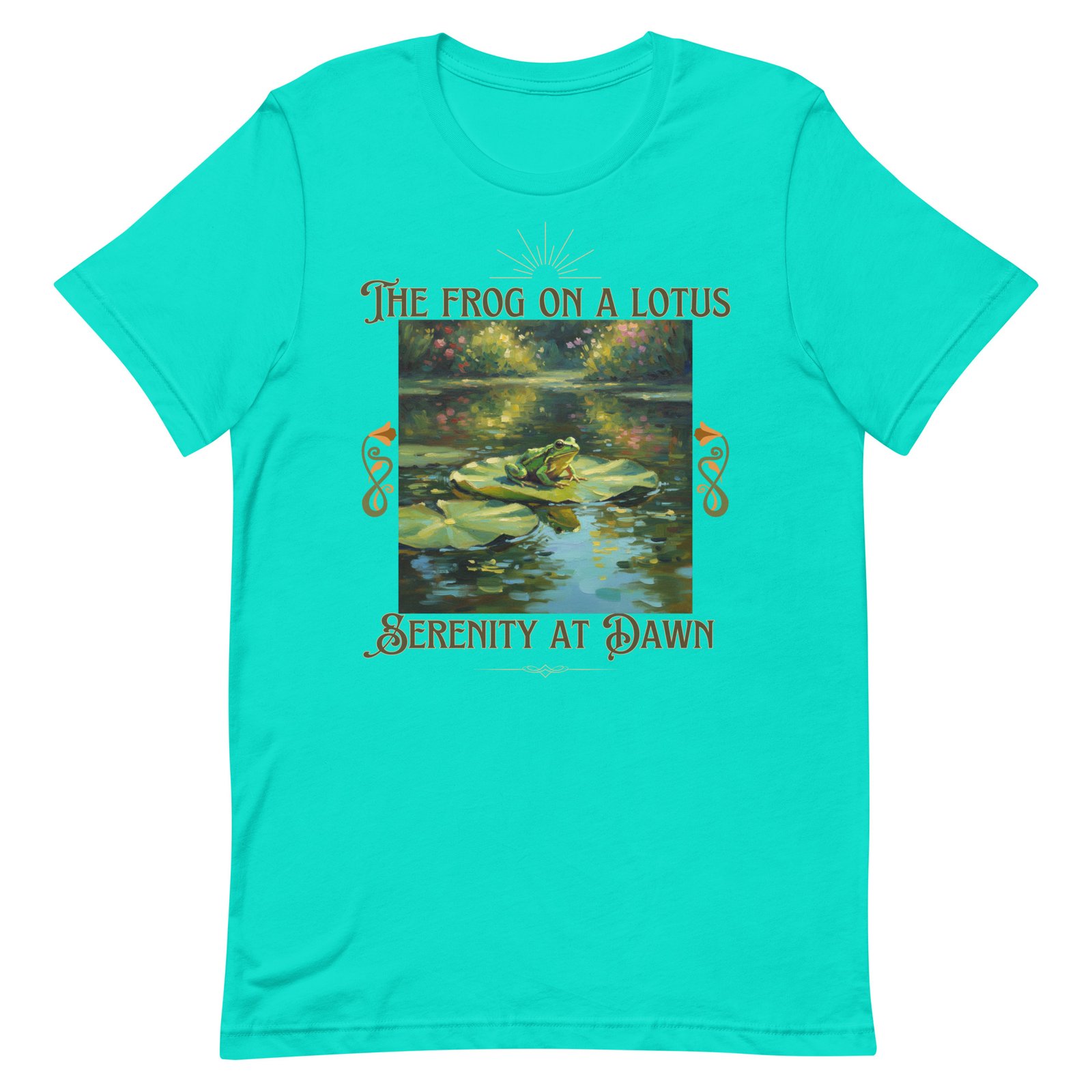 The Frog on a Lotus-Serenity at Dawn-Unisex t-shirt - Image 90