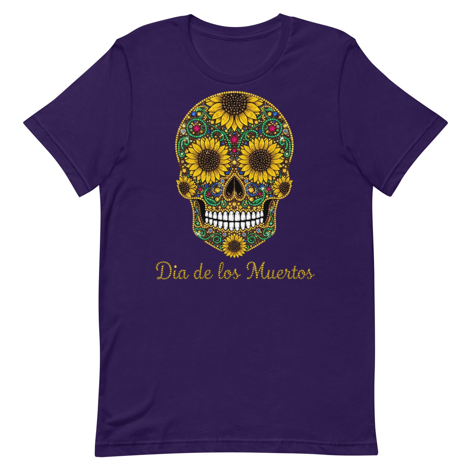 Dia de los Muertos Sunflower Skull Unisex t-shirt - Image 78