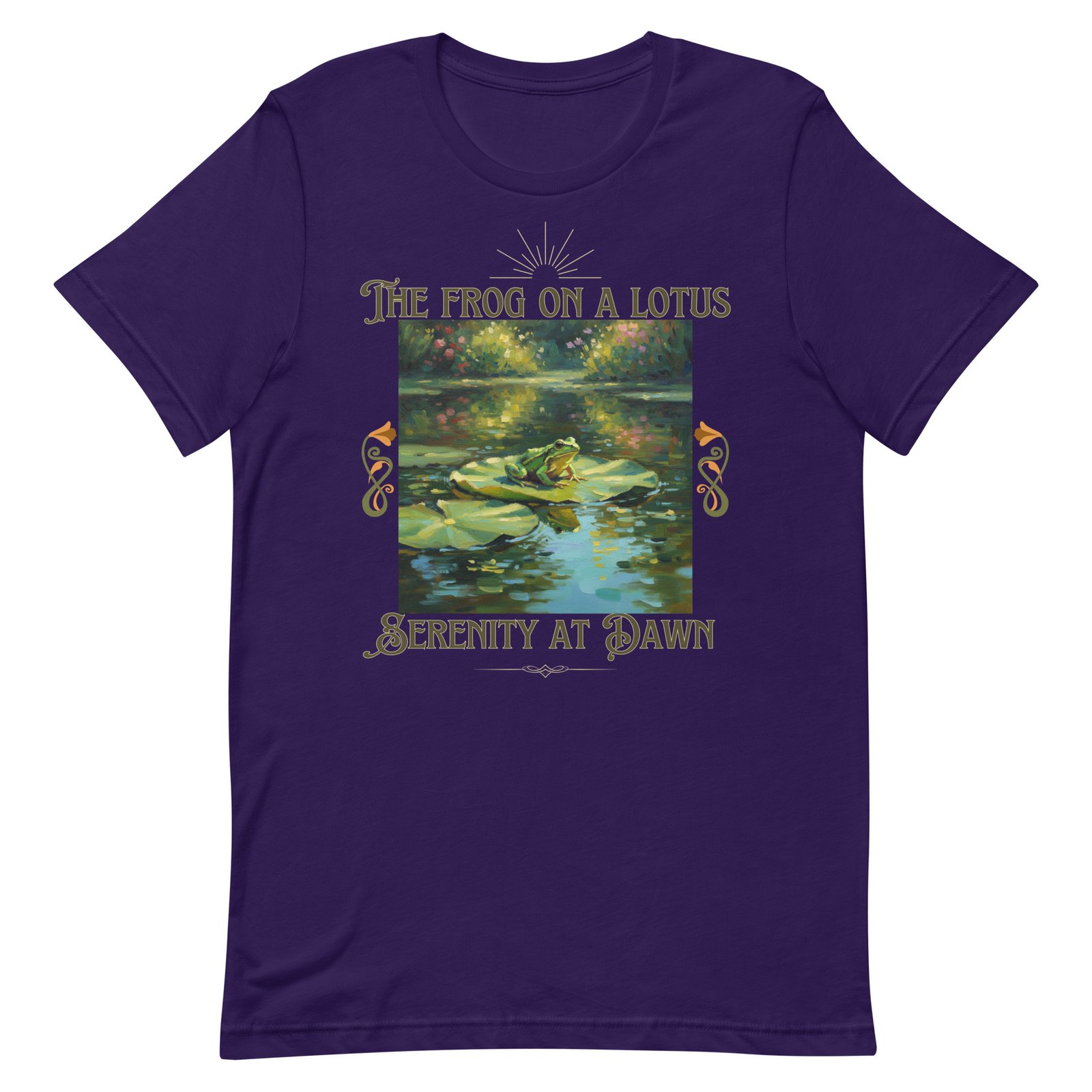 The Frog on a Lotus-Serenity at Dawn-Unisex t-shirt - Image 78