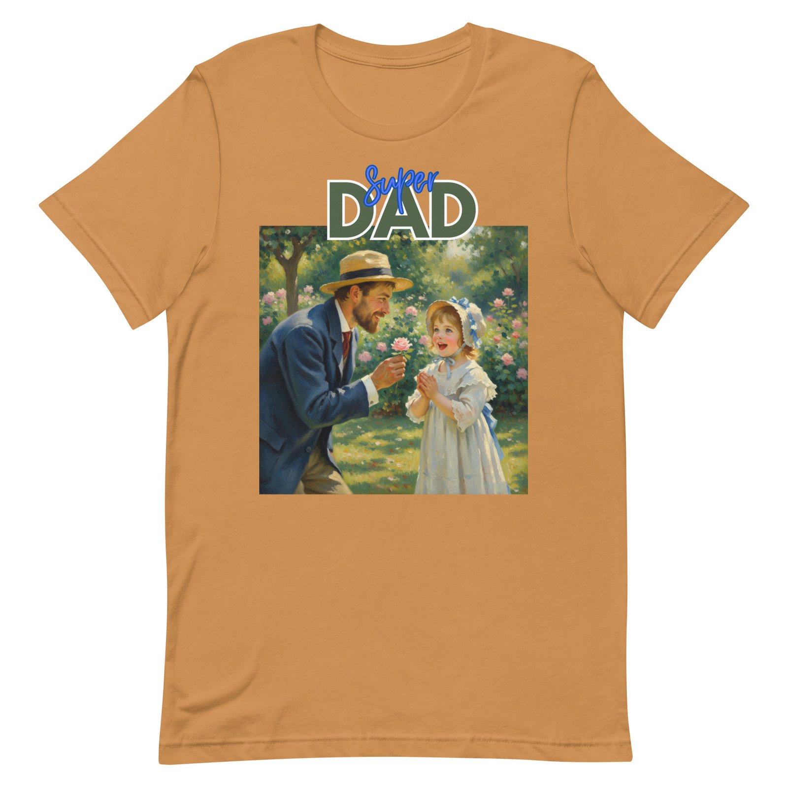 Super Dad- Picture of Father giving daughter a rose-Unisex t-shirt - Image 69