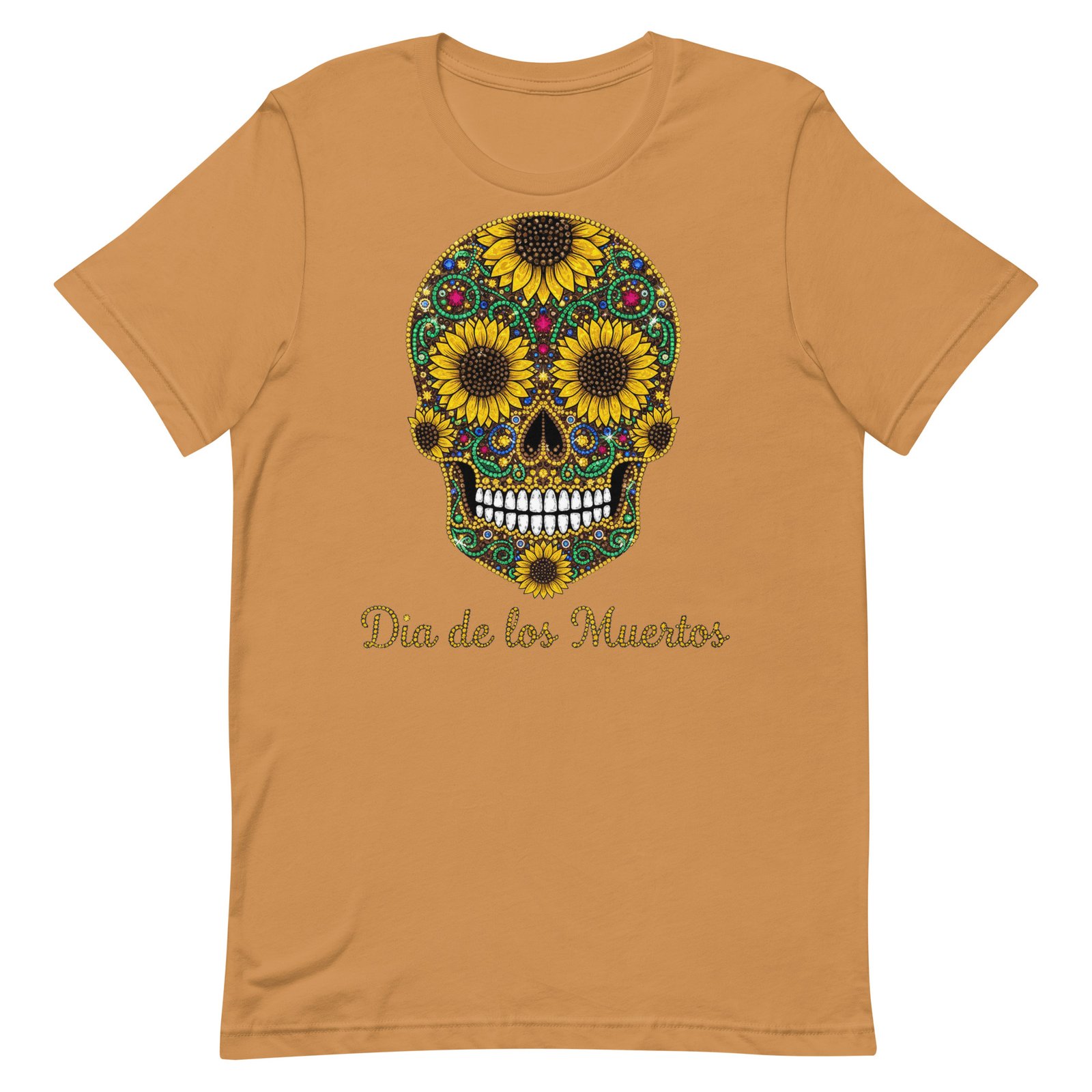 Dia de los Muertos Sunflower Skull Unisex t-shirt - Image 69