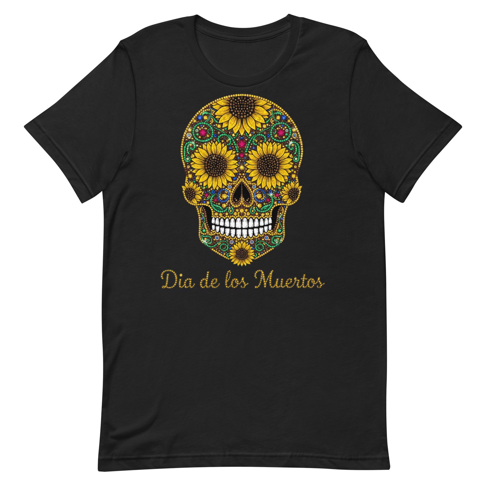 Dia de los Muertos Sunflower Skull Unisex t-shirt - Image 82