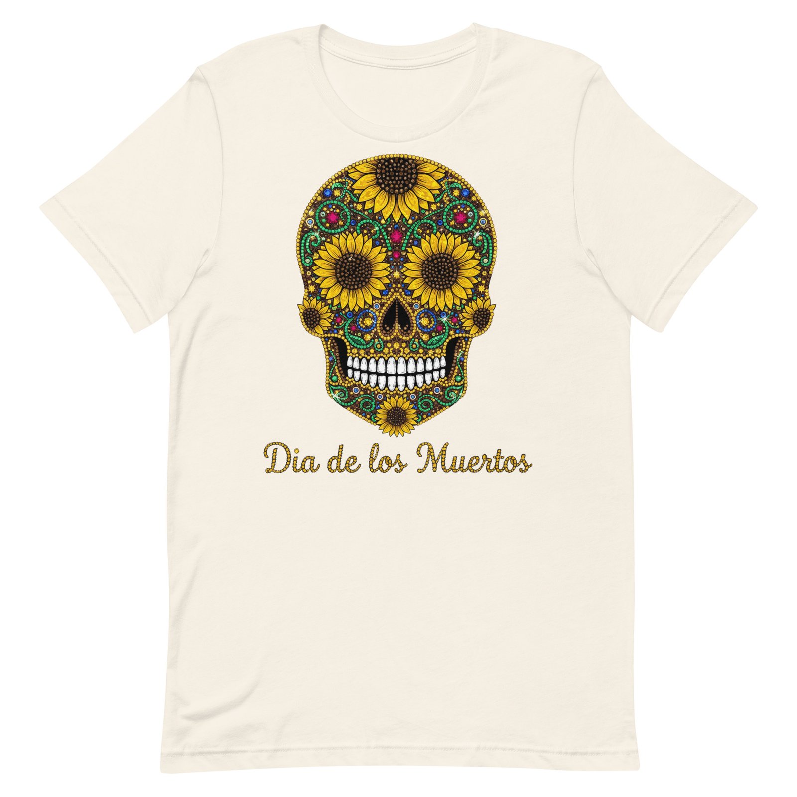 Dia de los Muertos Sunflower Skull Unisex t-shirt - Image 71