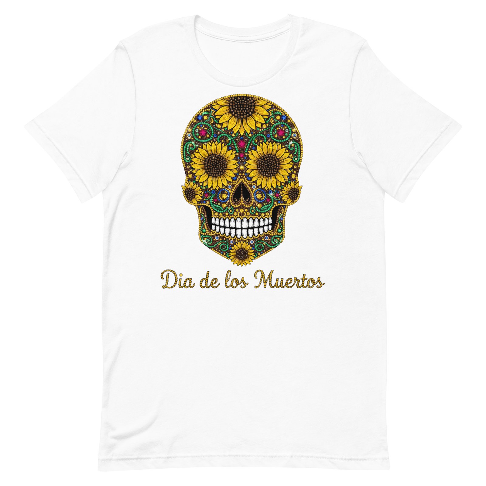 Dia de los Muertos Sunflower Skull Unisex t-shirt - Image 72