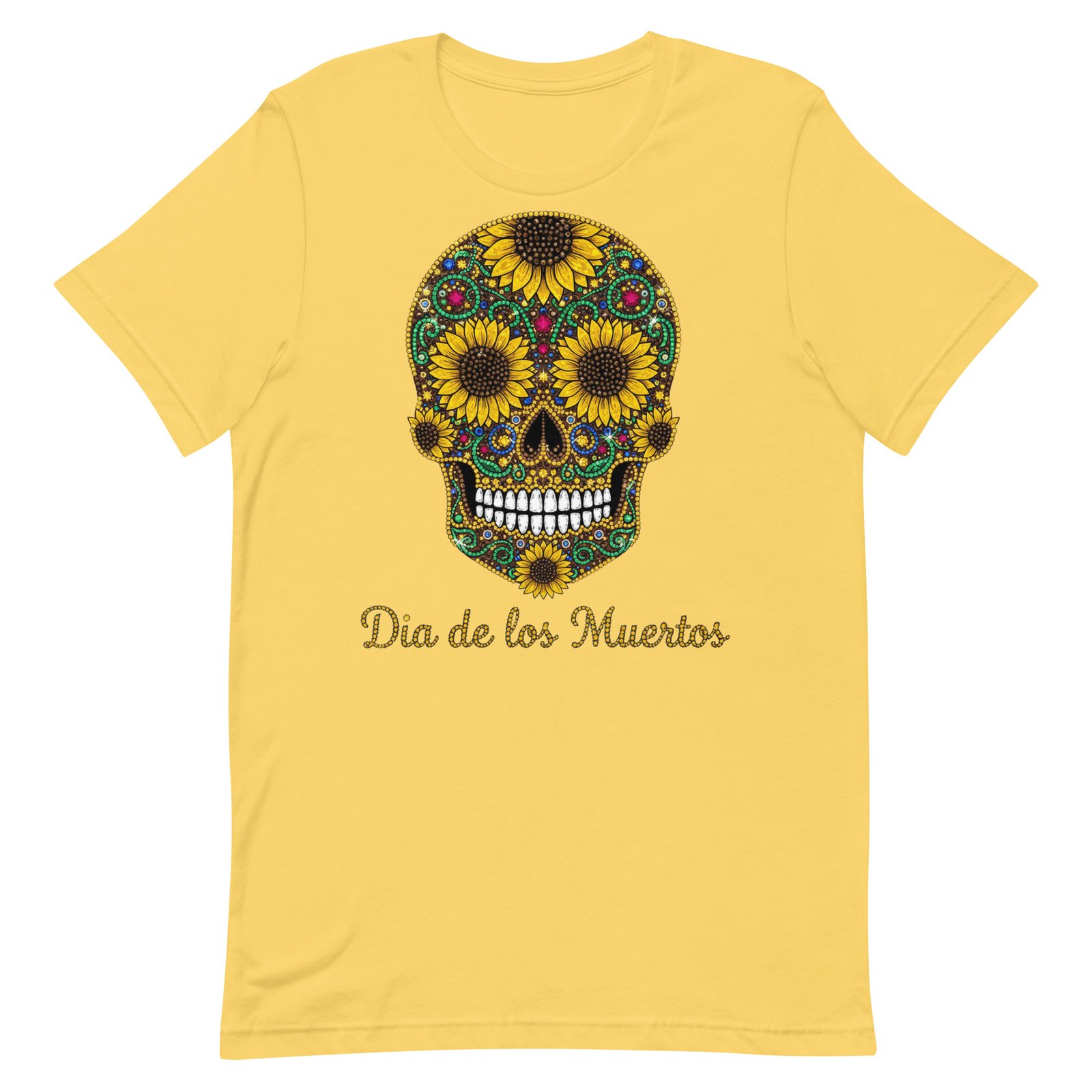 Dia de los Muertos Sunflower Skull Unisex t-shirt - Image 73