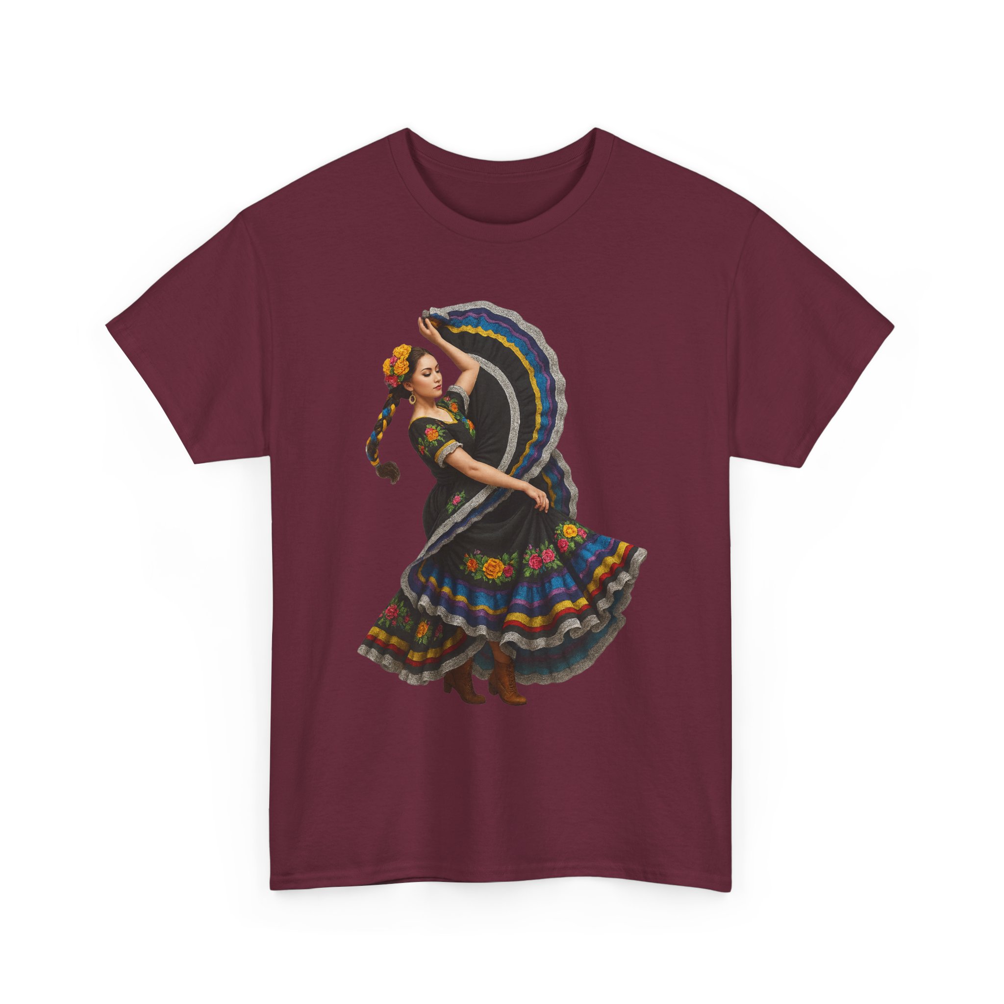 Folklórico Cultural Dance Graphic Tee, Unisex Heavy Cotton T-Shirt, Festival Apparel, Bohemian Style Shirt, Gift for Dancers, Ethnic Art Tee - Image 23