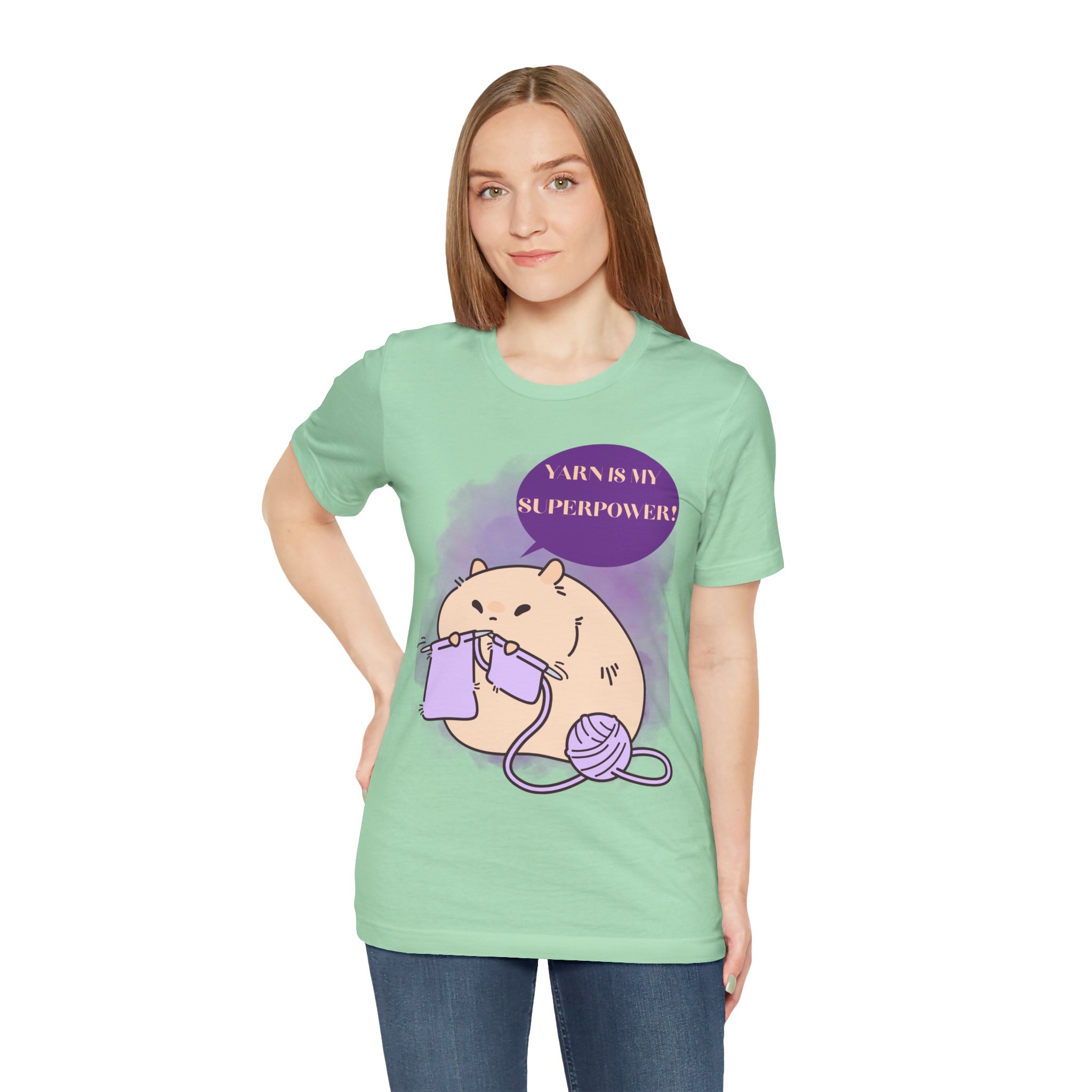 Yarn is my superpower! Crafty Knitting Superpower Tee for Crafters - Image 51