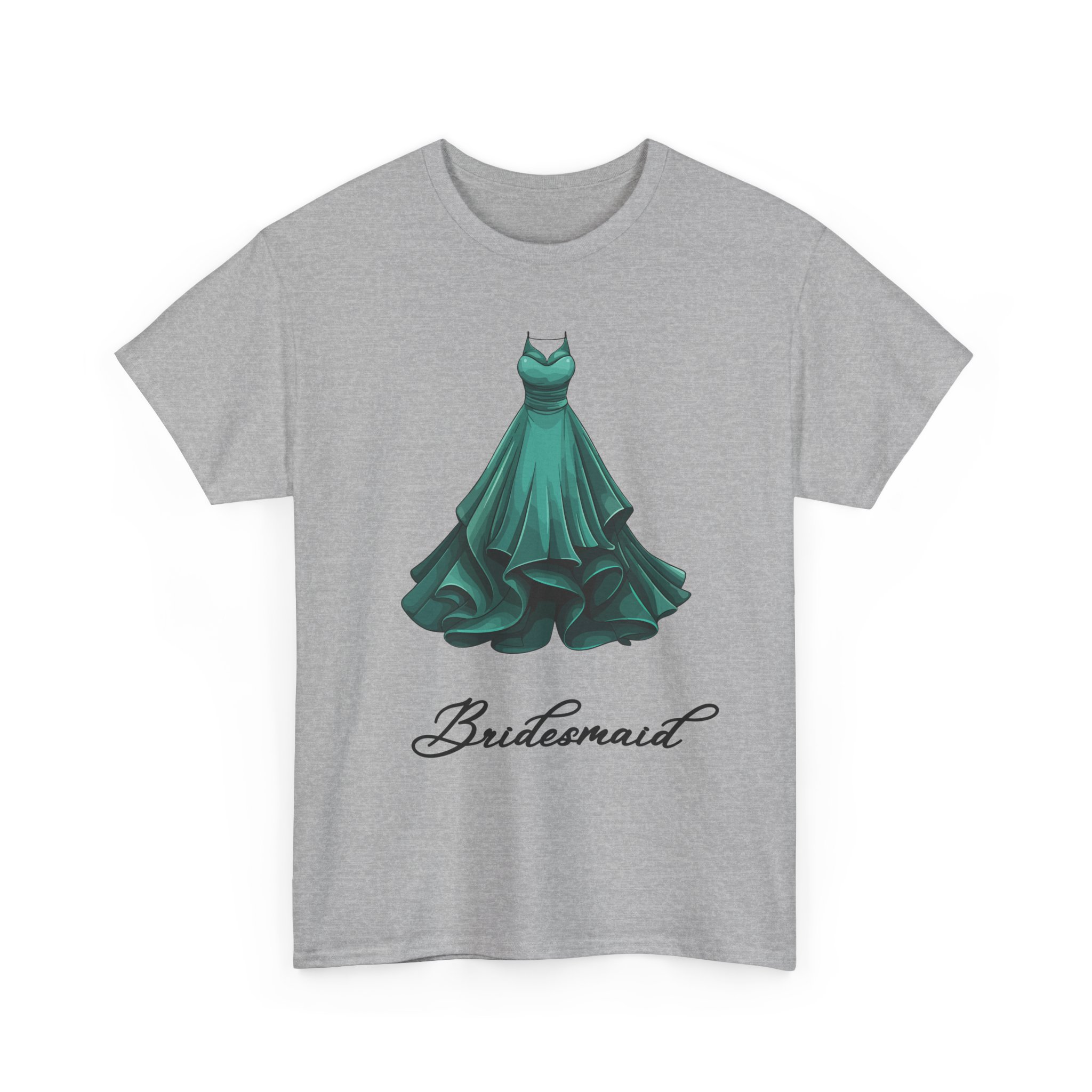 Bridesmaid Dress Tee, Unisex Heavy Cotton Tee for Bridal Party, Wedding Gift, Casual Wear, Bridal Shower Outfit - Image 11