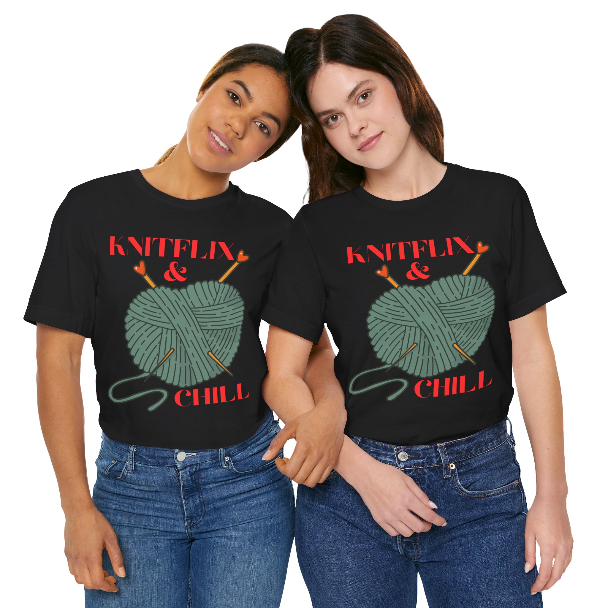 Knitflix & Chill Tee for Craft Lovers - Image 25
