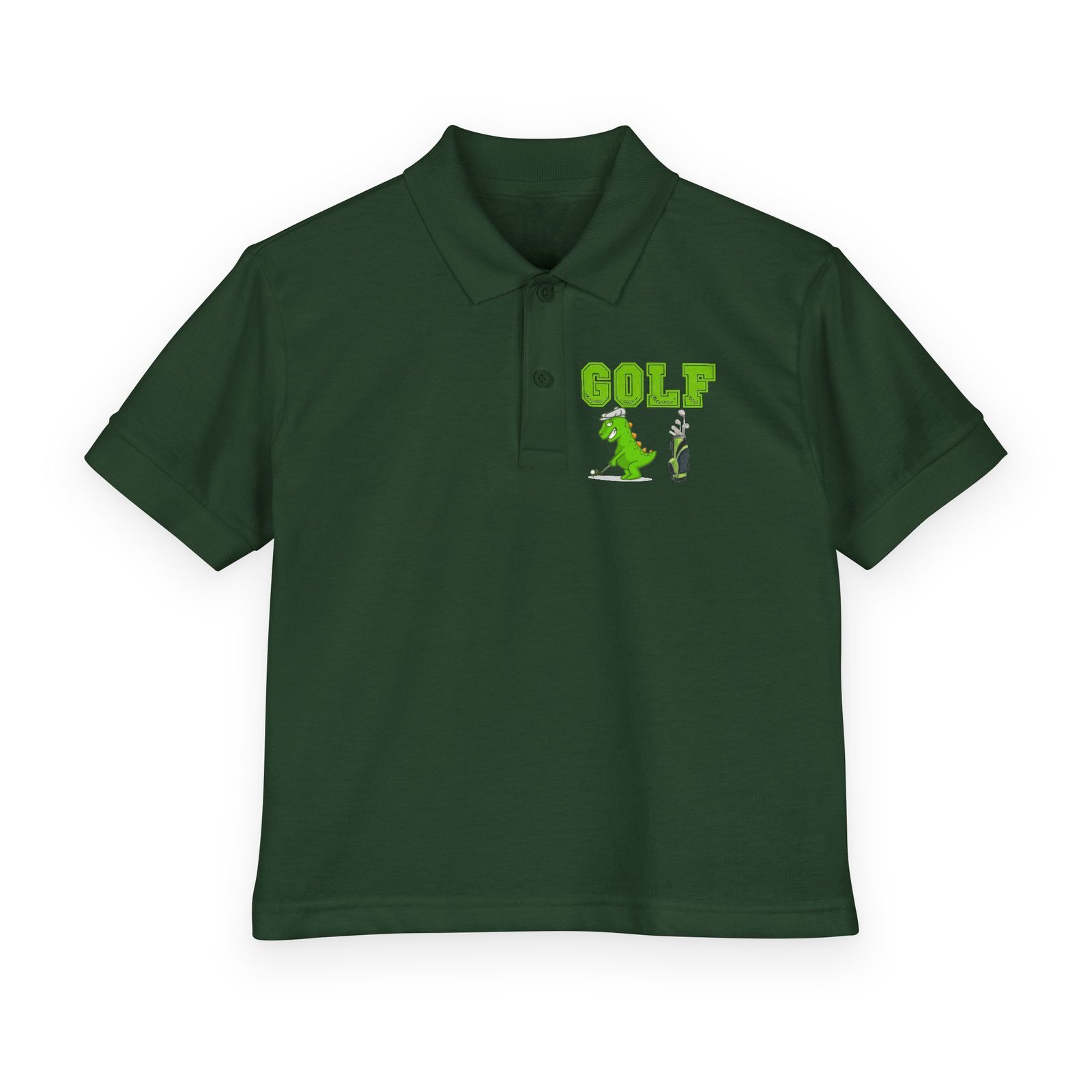 Kids' Golf Polo with Dinosaur Design - Image 36