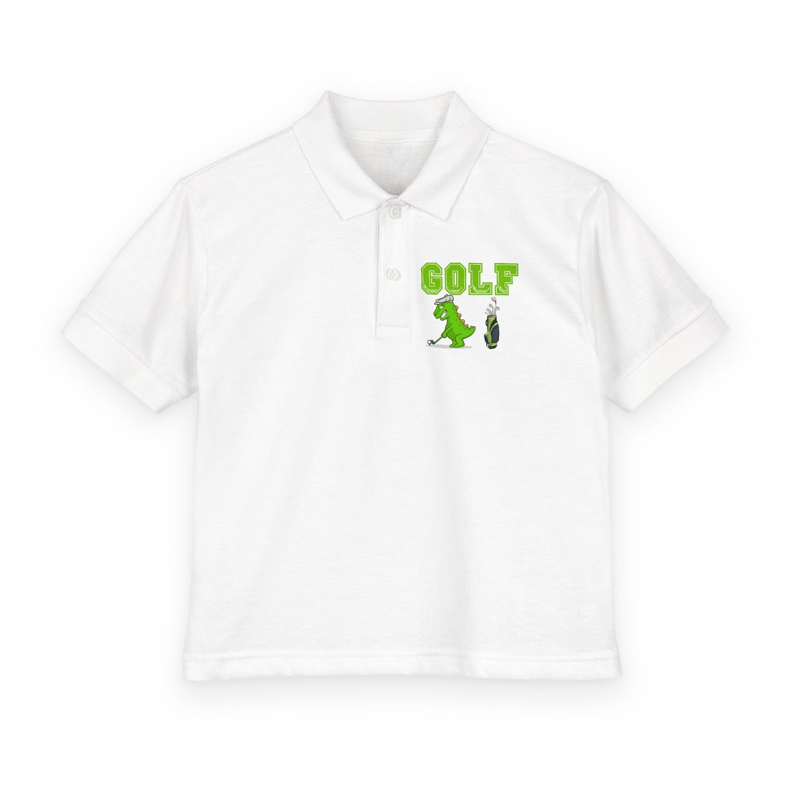 Kids' Golf Polo with Dinosaur Design