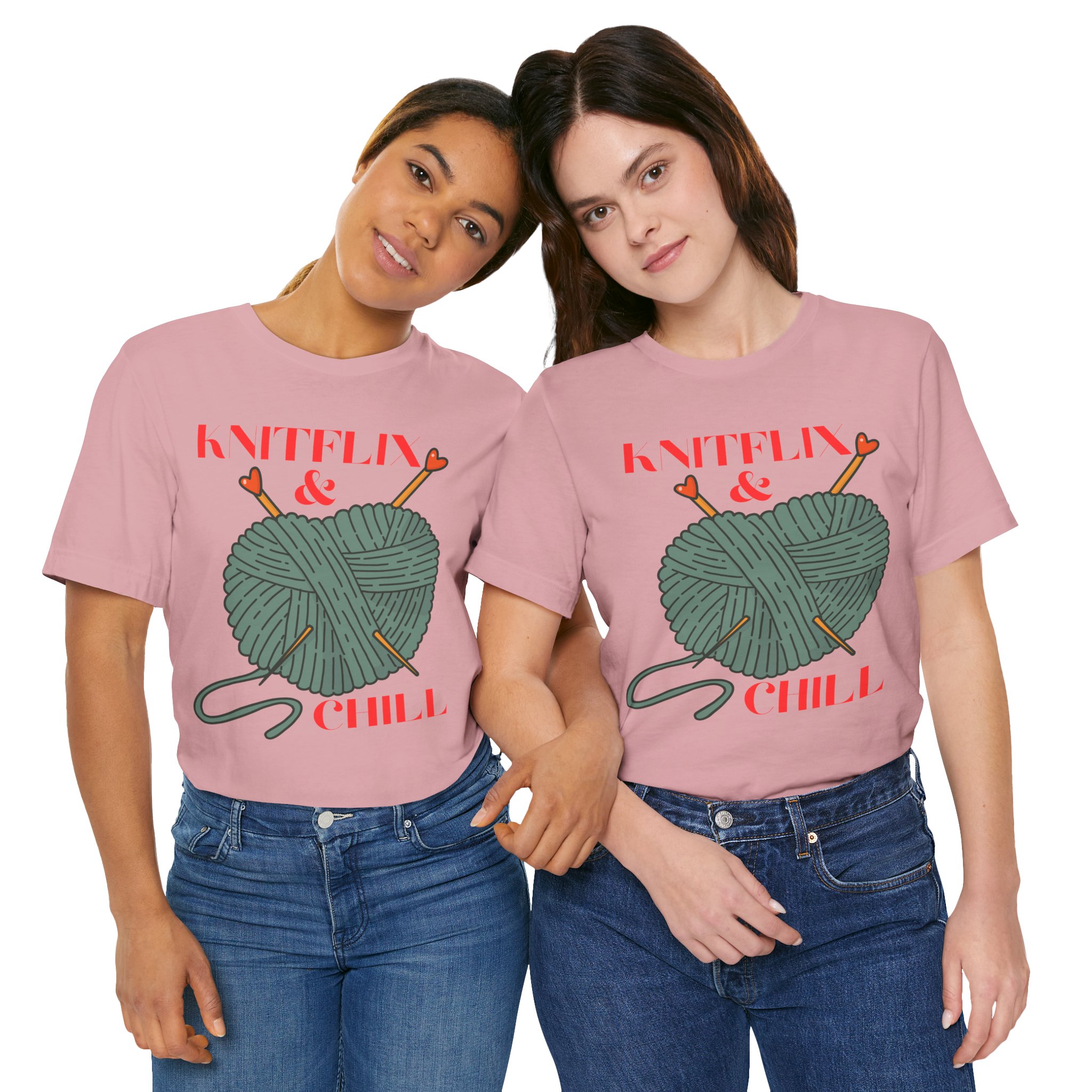 Knitflix & Chill Tee for Craft Lovers - Image 65