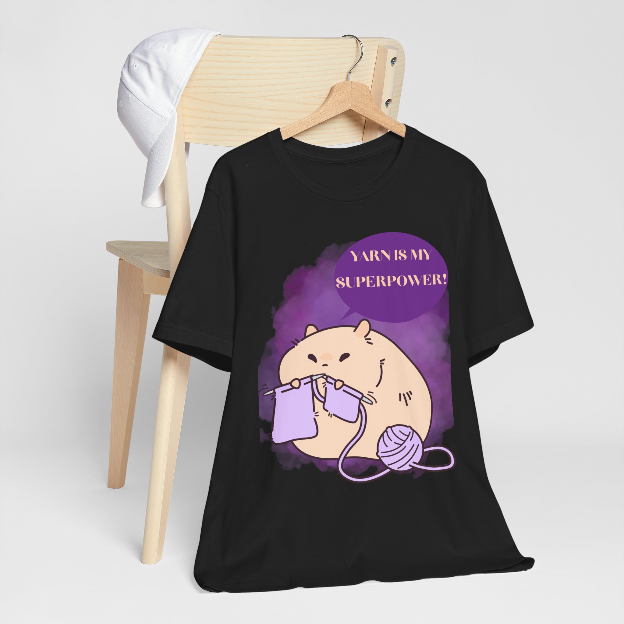 Yarn is my superpower! Crafty Knitting Superpower Tee for Crafters - Image 26