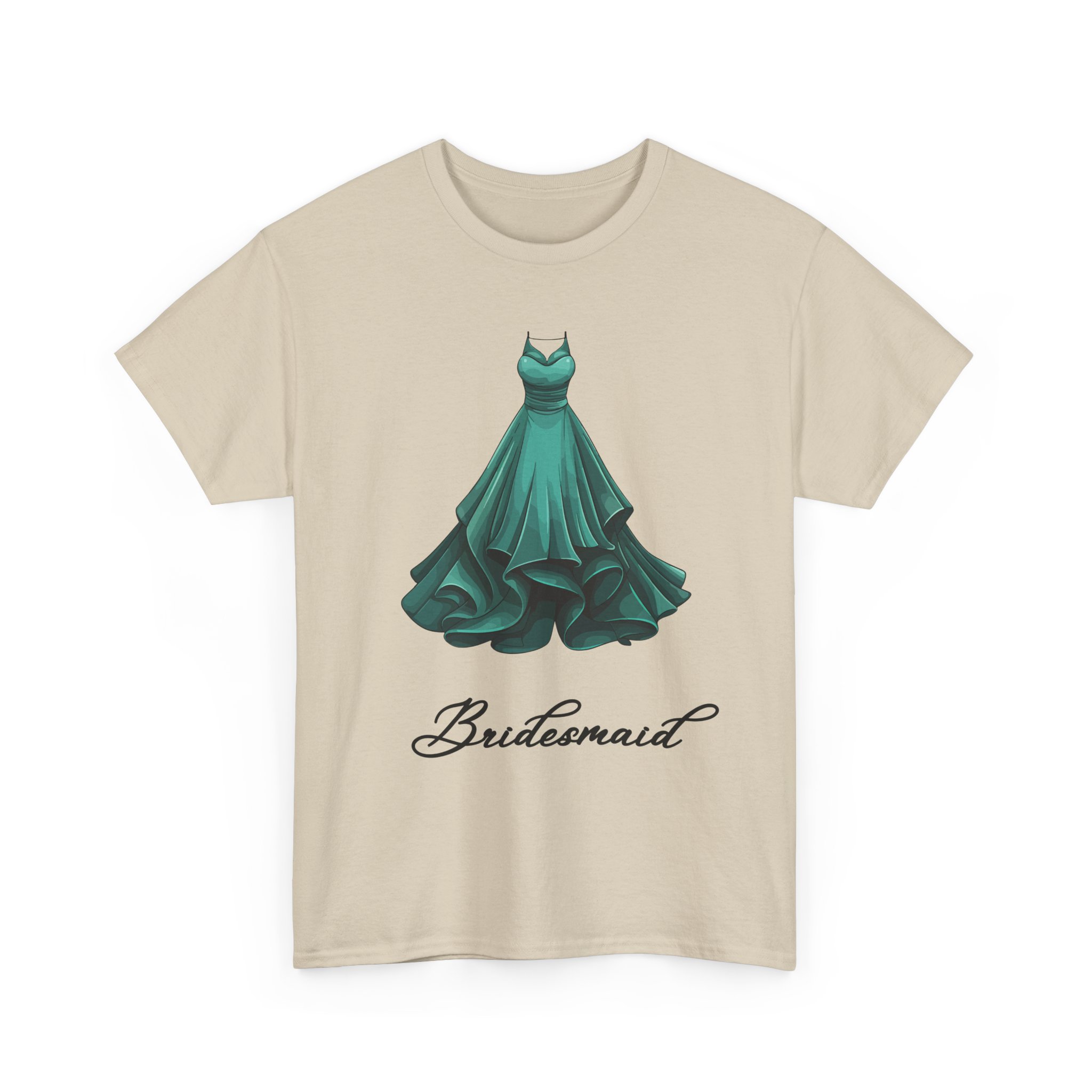 Bridesmaid Dress Tee, Unisex Heavy Cotton Tee for Bridal Party, Wedding Gift, Casual Wear, Bridal Shower Outfit - Image 7