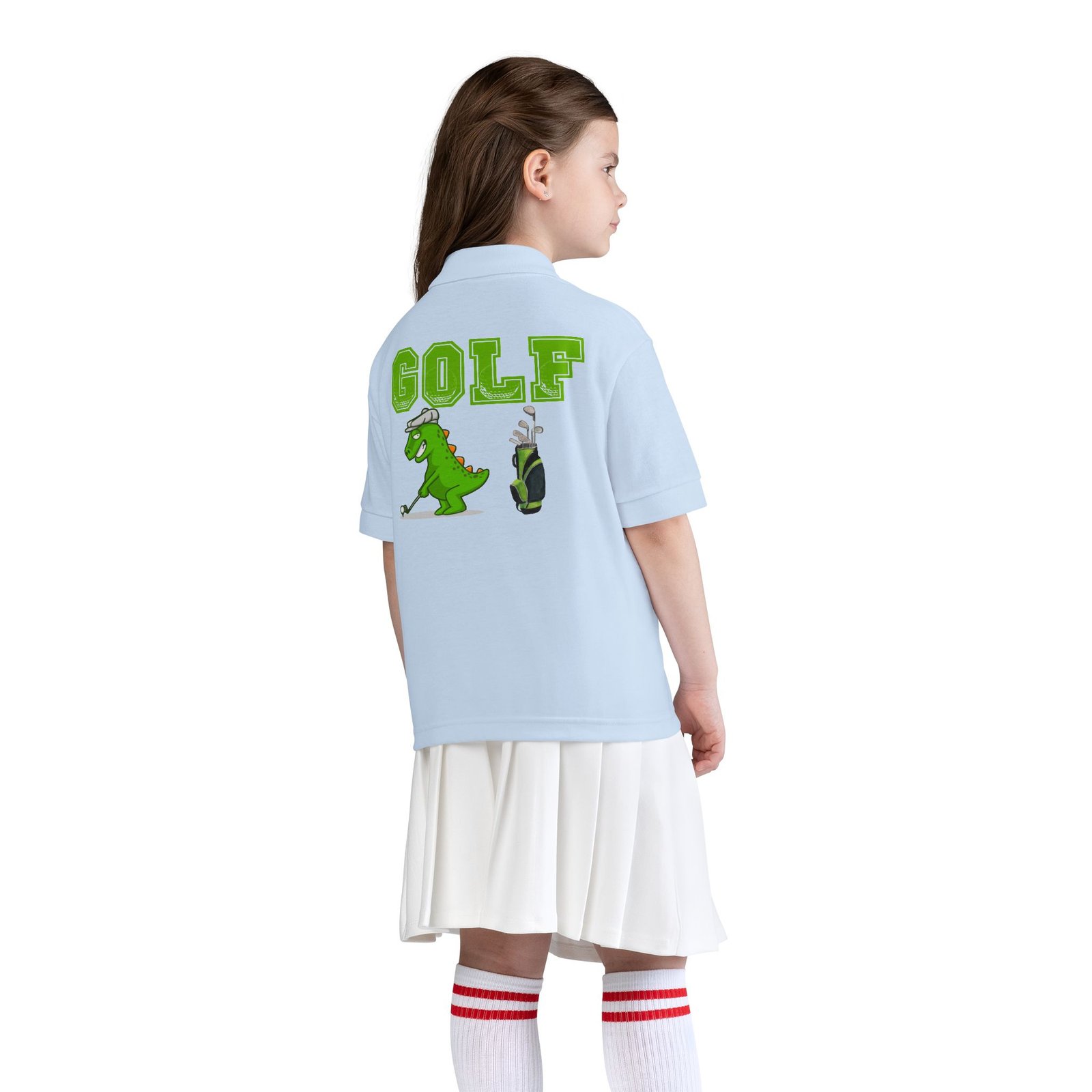 Kids' Golf Polo with Dinosaur Design - Image 48