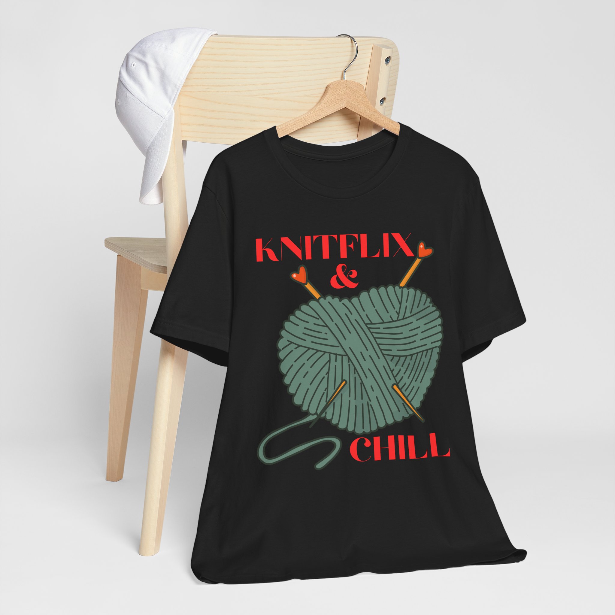 Knitflix & Chill Tee for Craft Lovers - Image 22
