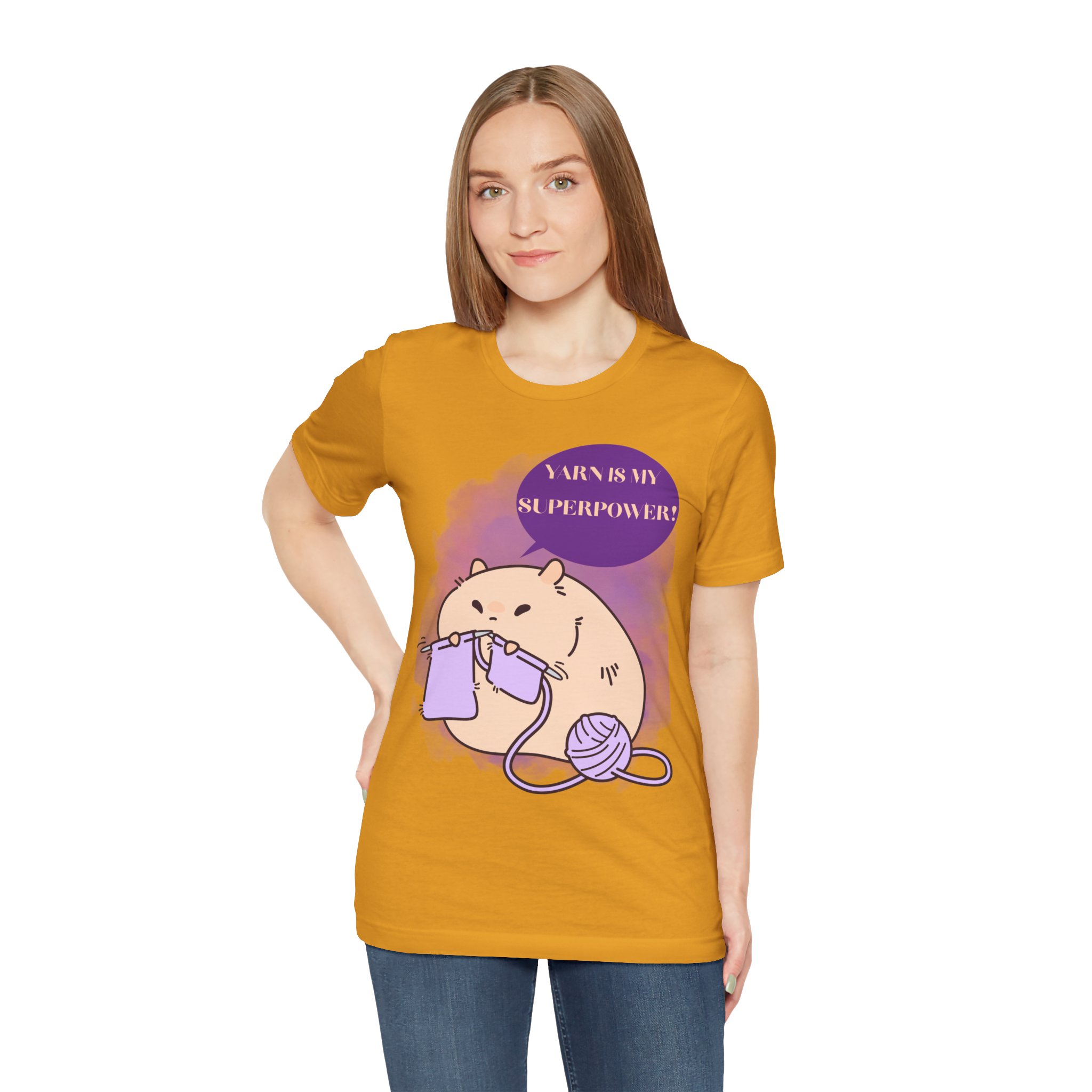 Yarn is my superpower! Crafty Knitting Superpower Tee for Crafters - Image 45