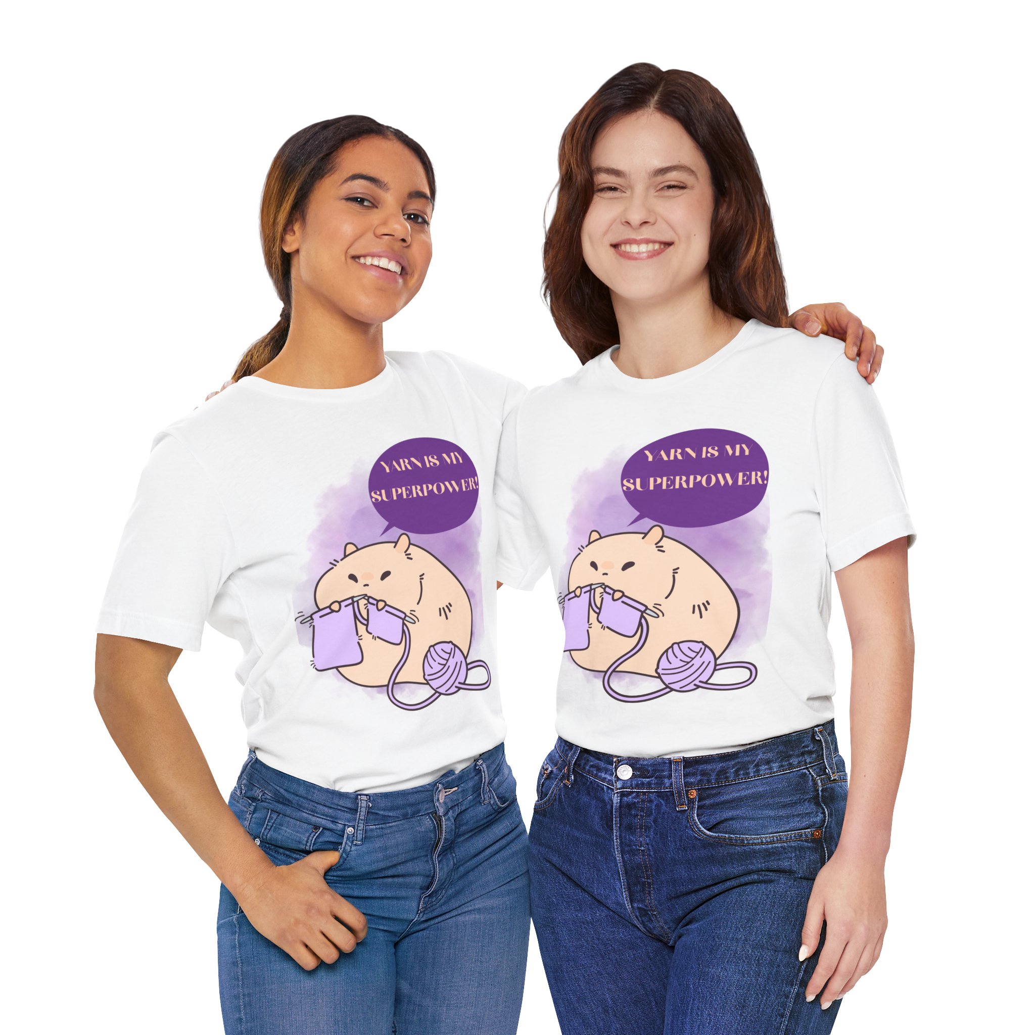 Yarn is my superpower! Crafty Knitting Superpower Tee for Crafters - Image 12
