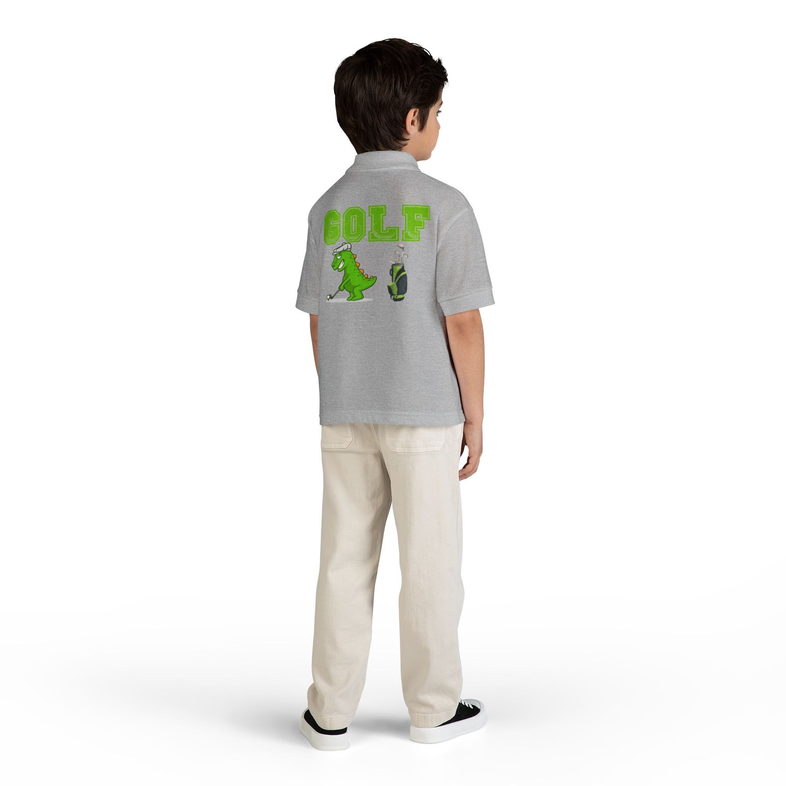 Kids' Golf Polo with Dinosaur Design - Image 18